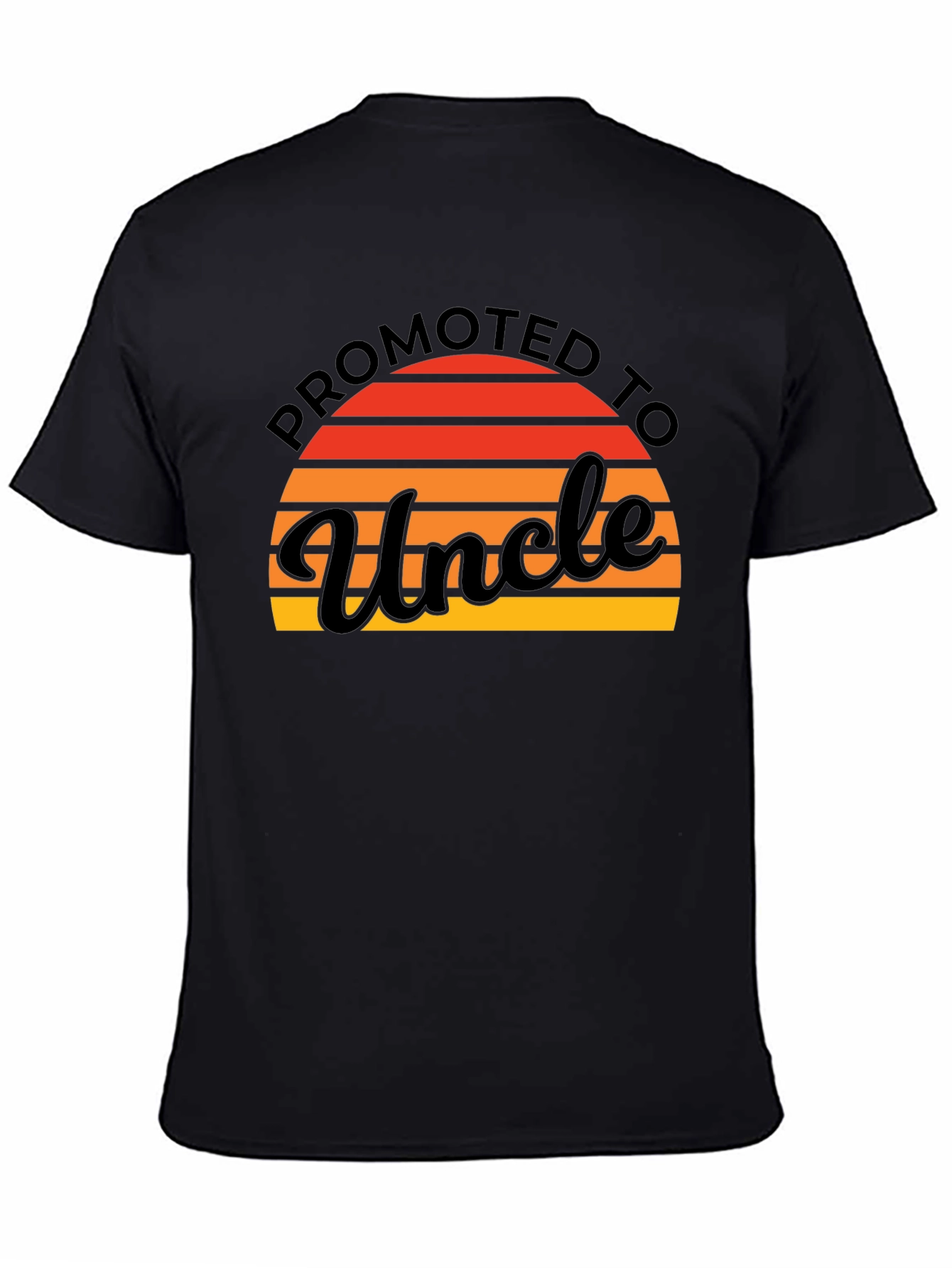 Promoted to Uncle Graphic Tee - Black