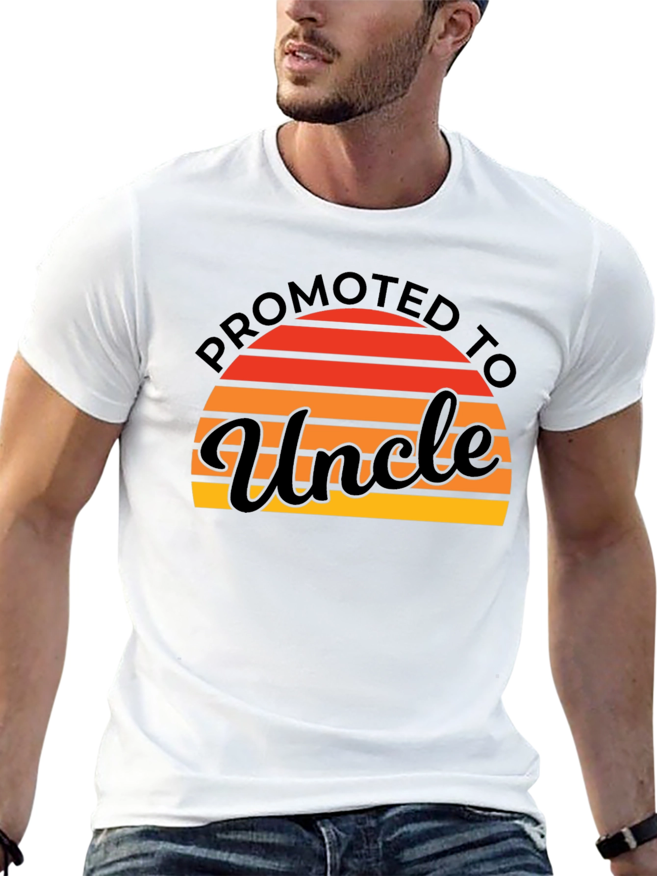 Promoted to Uncle Graphic Tee - Black
