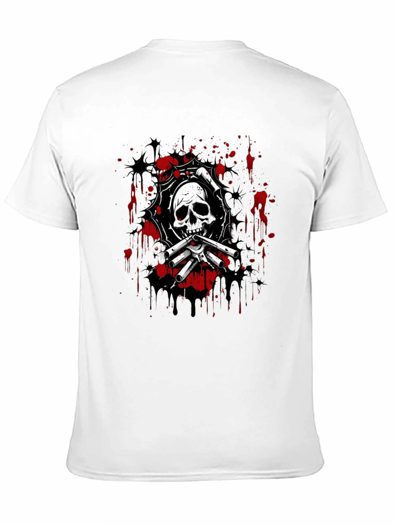 Skull & Bones Graphic Print T-Shirt - Black