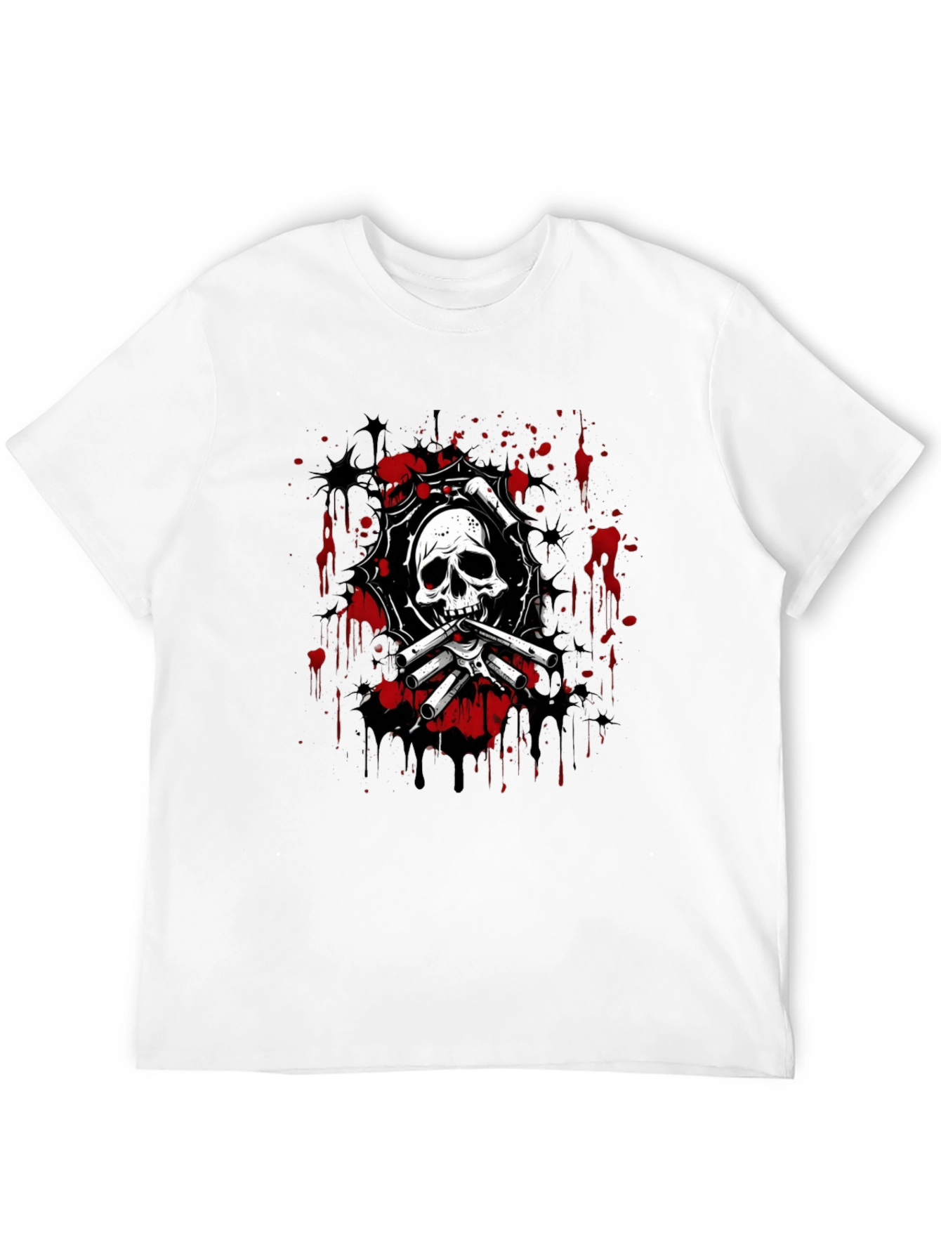 Skull & Bones Graphic Print T-Shirt - Black