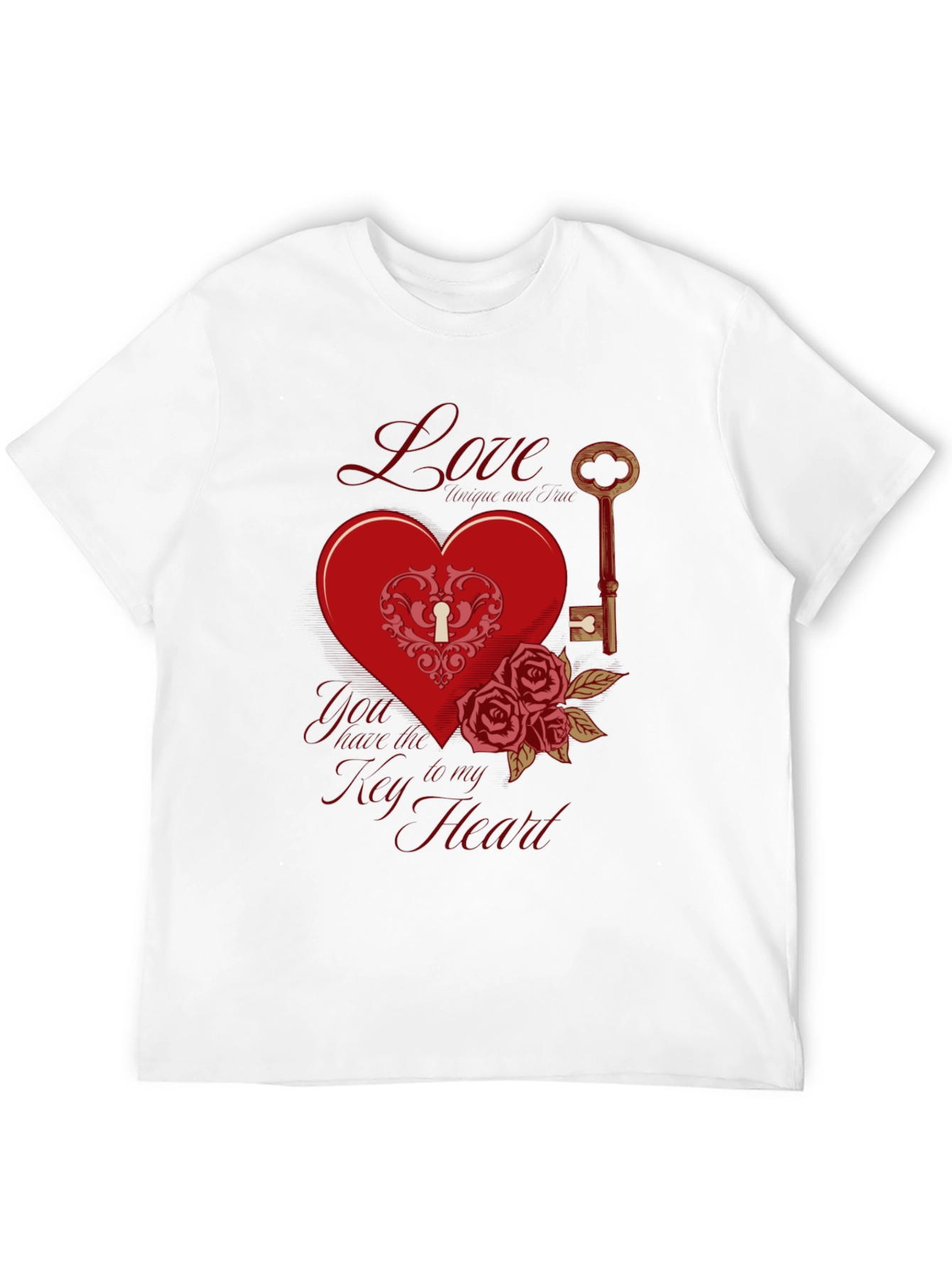 Love Key to My Heart Valentines Day T-Shirt
