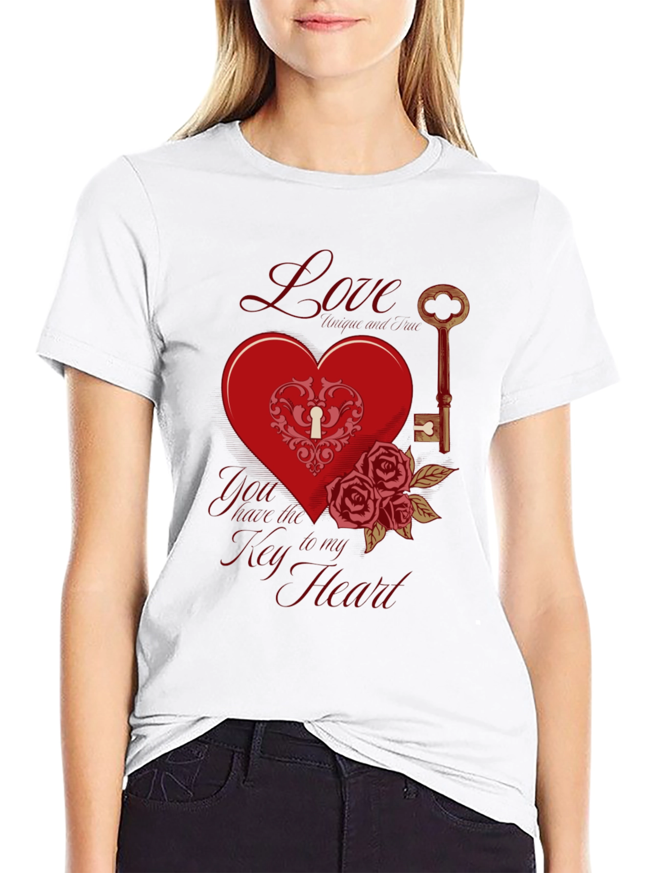 Love Key to My Heart Valentines Day T-Shirt