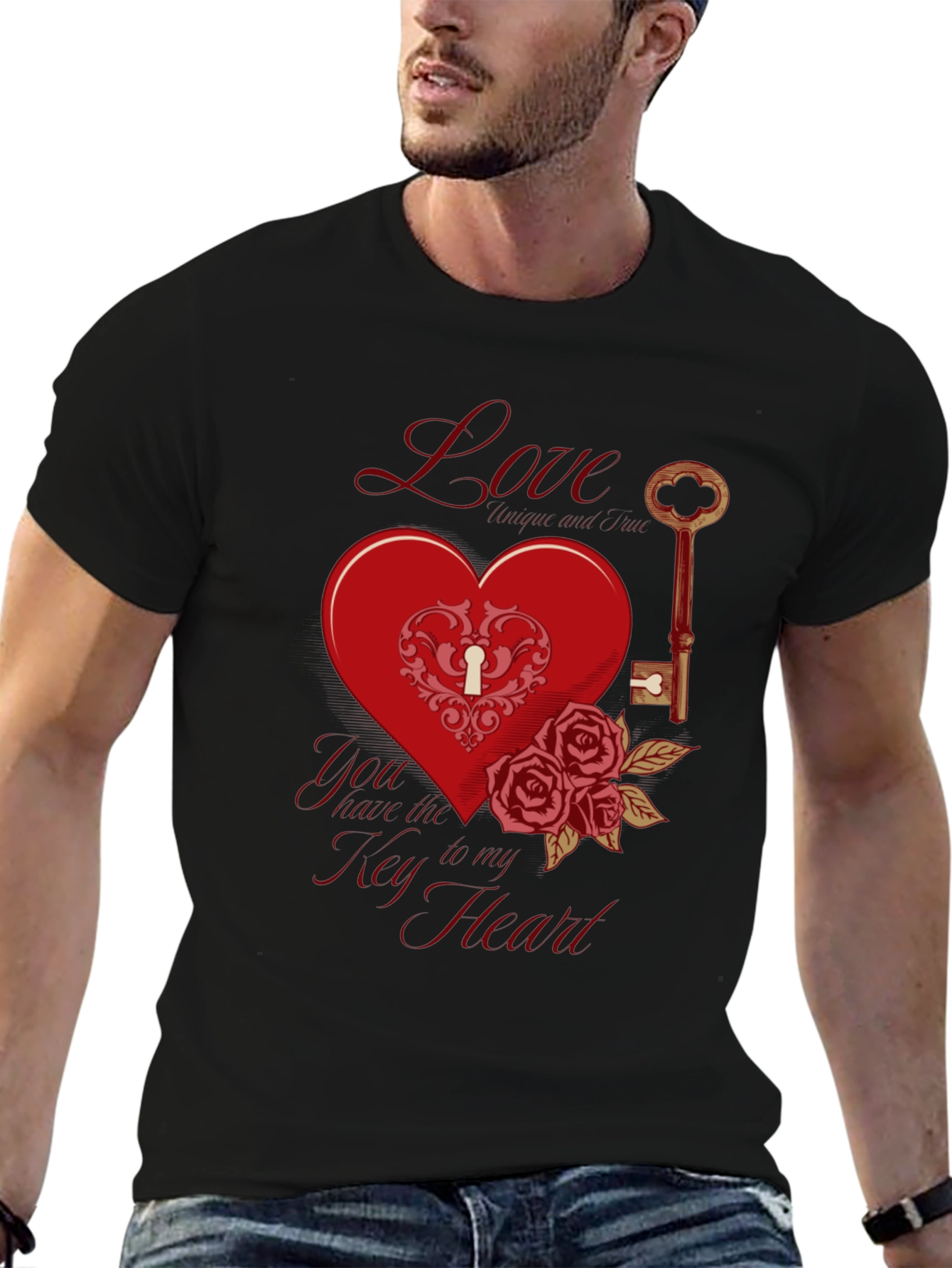 Love Key to My Heart Valentines Day T-Shirt