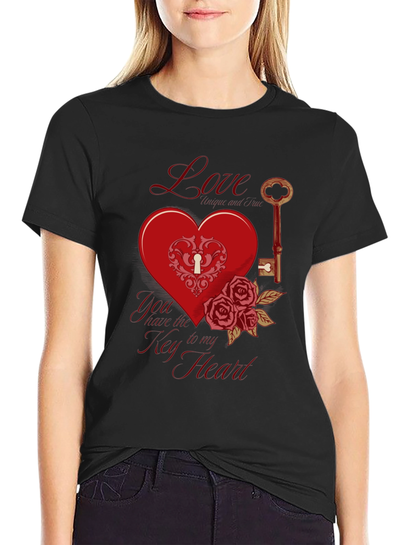 Love Key to My Heart Valentines Day T-Shirt