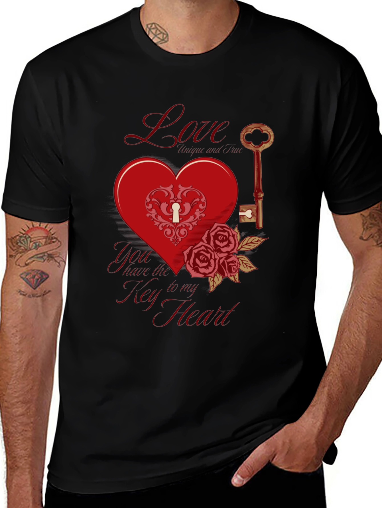 Love Key to My Heart Valentines Day T-Shirt