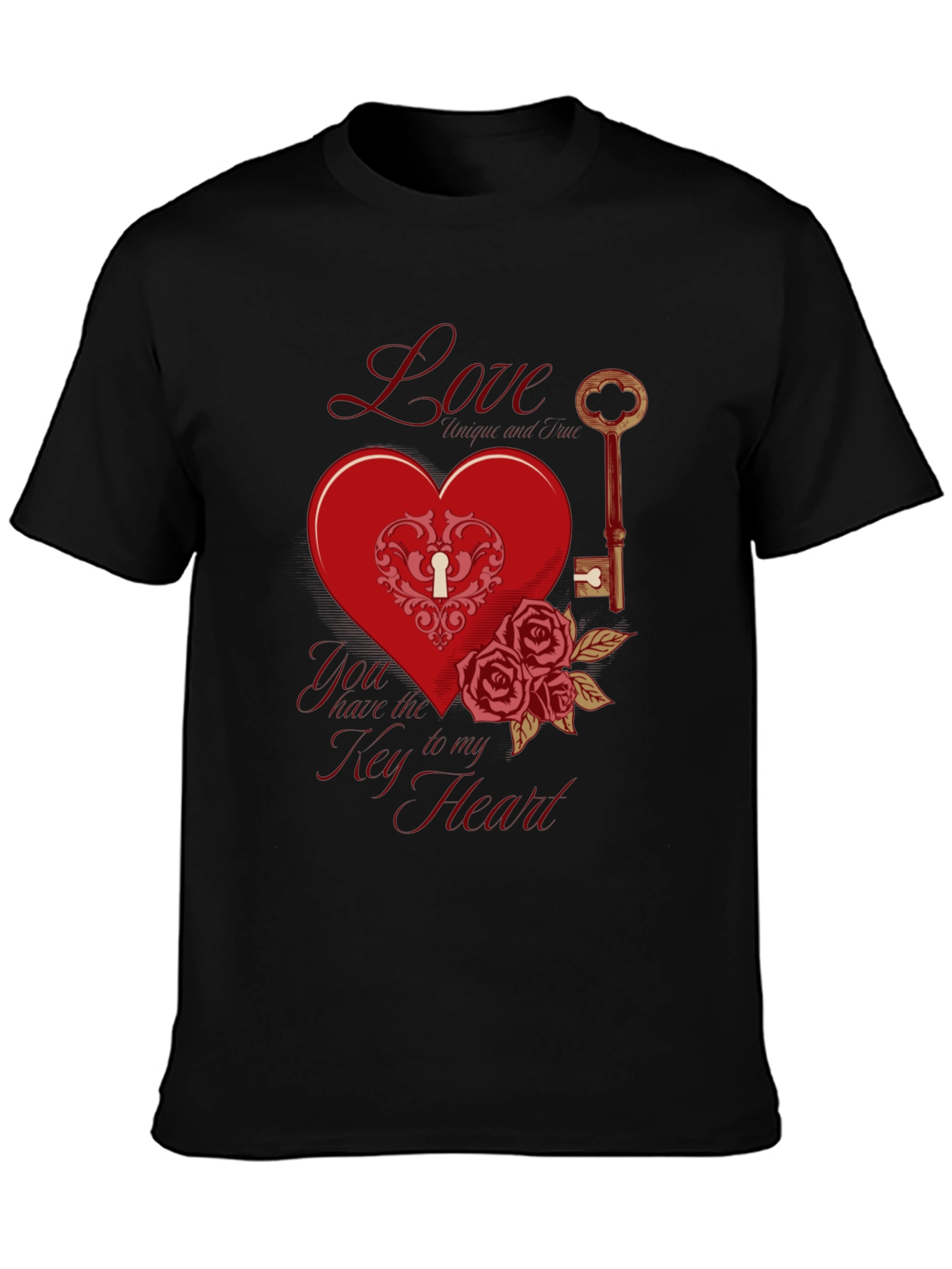 Love Key to My Heart Valentines Day T-Shirt