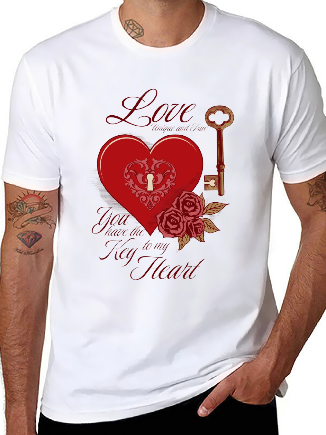 Love Key to My Heart Valentines Day T-Shirt