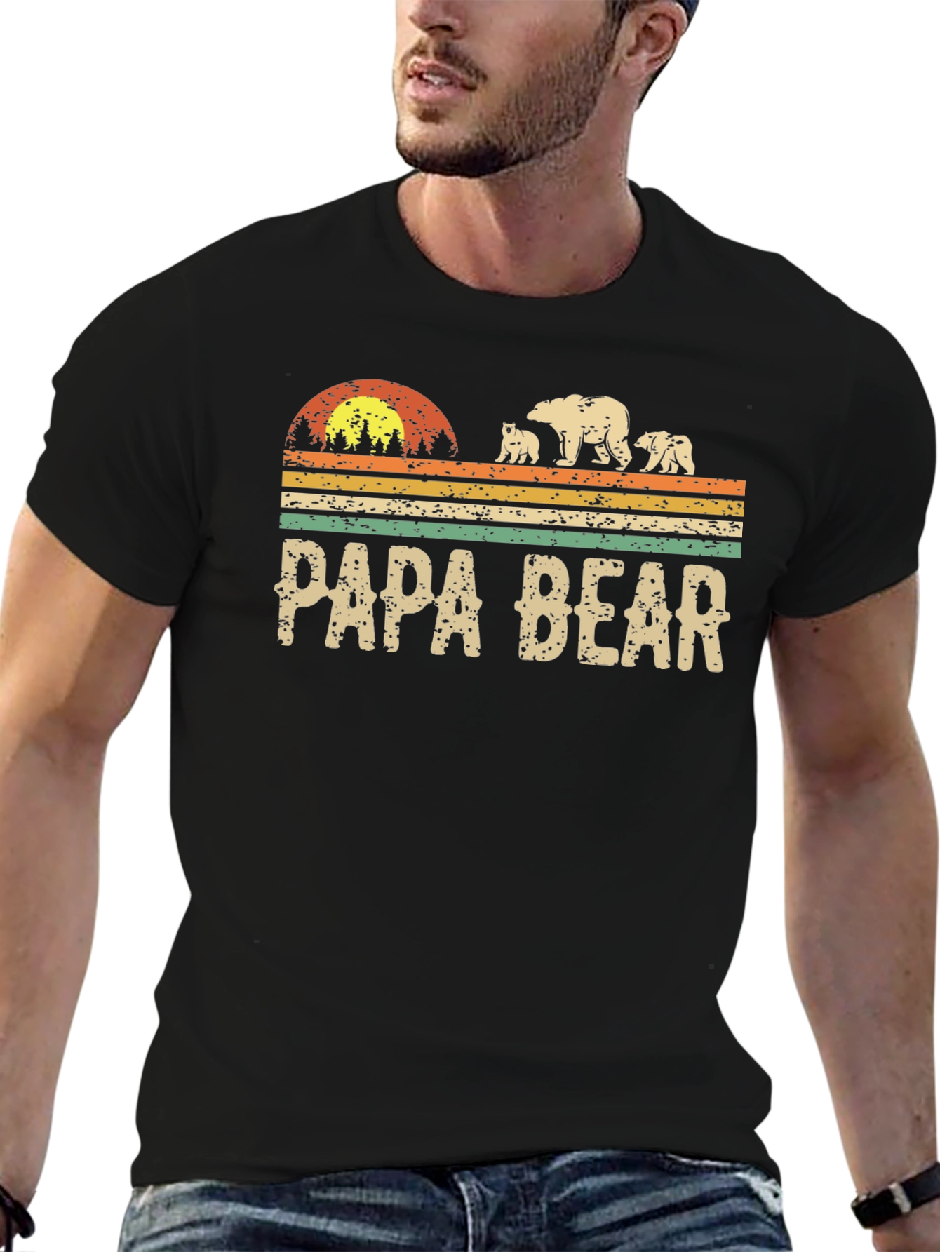 Papa Bear Graphic T-Shirt - Family Matching Tee