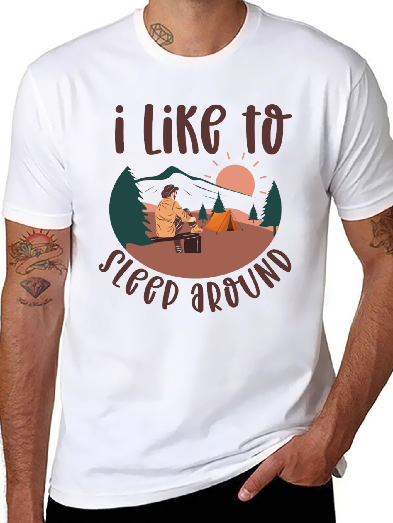 I Like to Sleep Around Camping T-Shirt