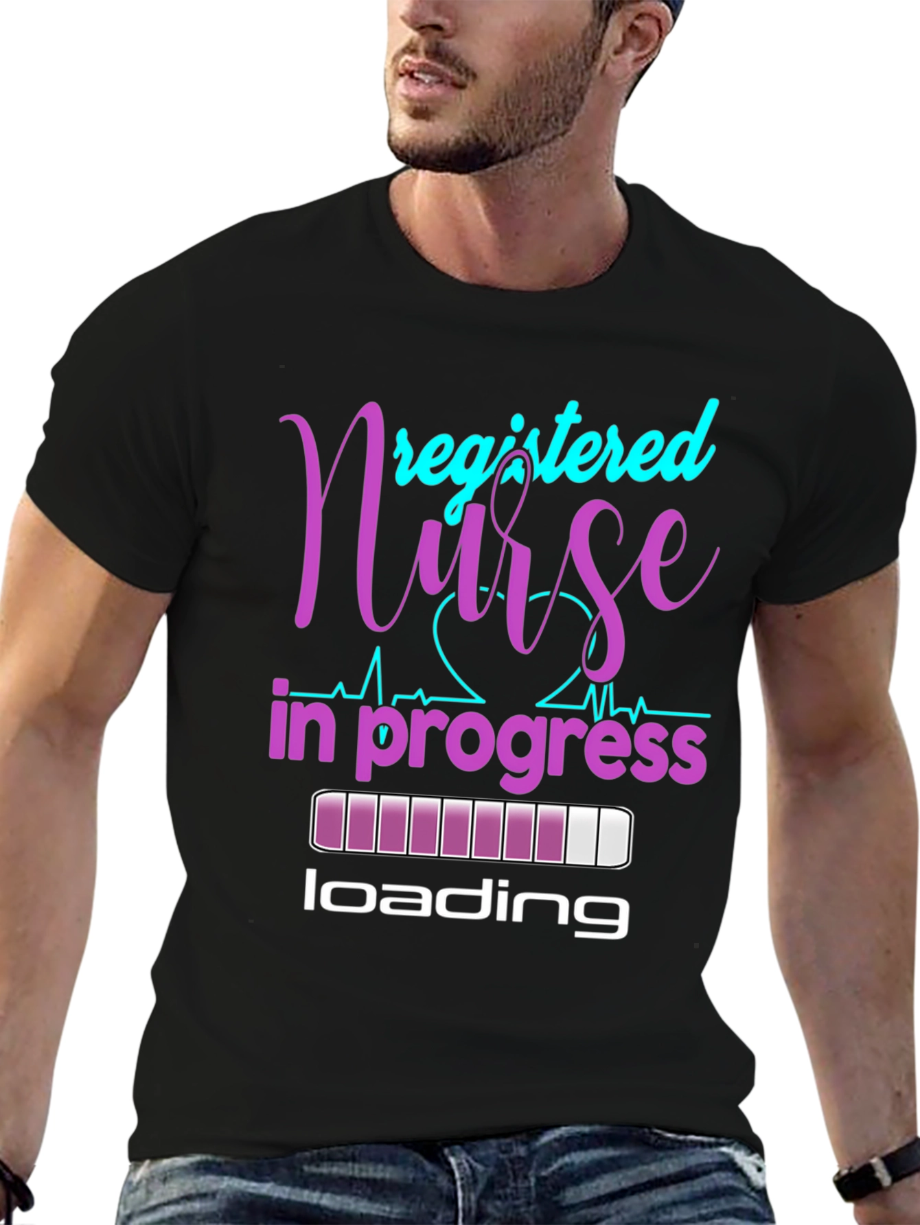 Registered Nurse In Progress Black T-Shirt
