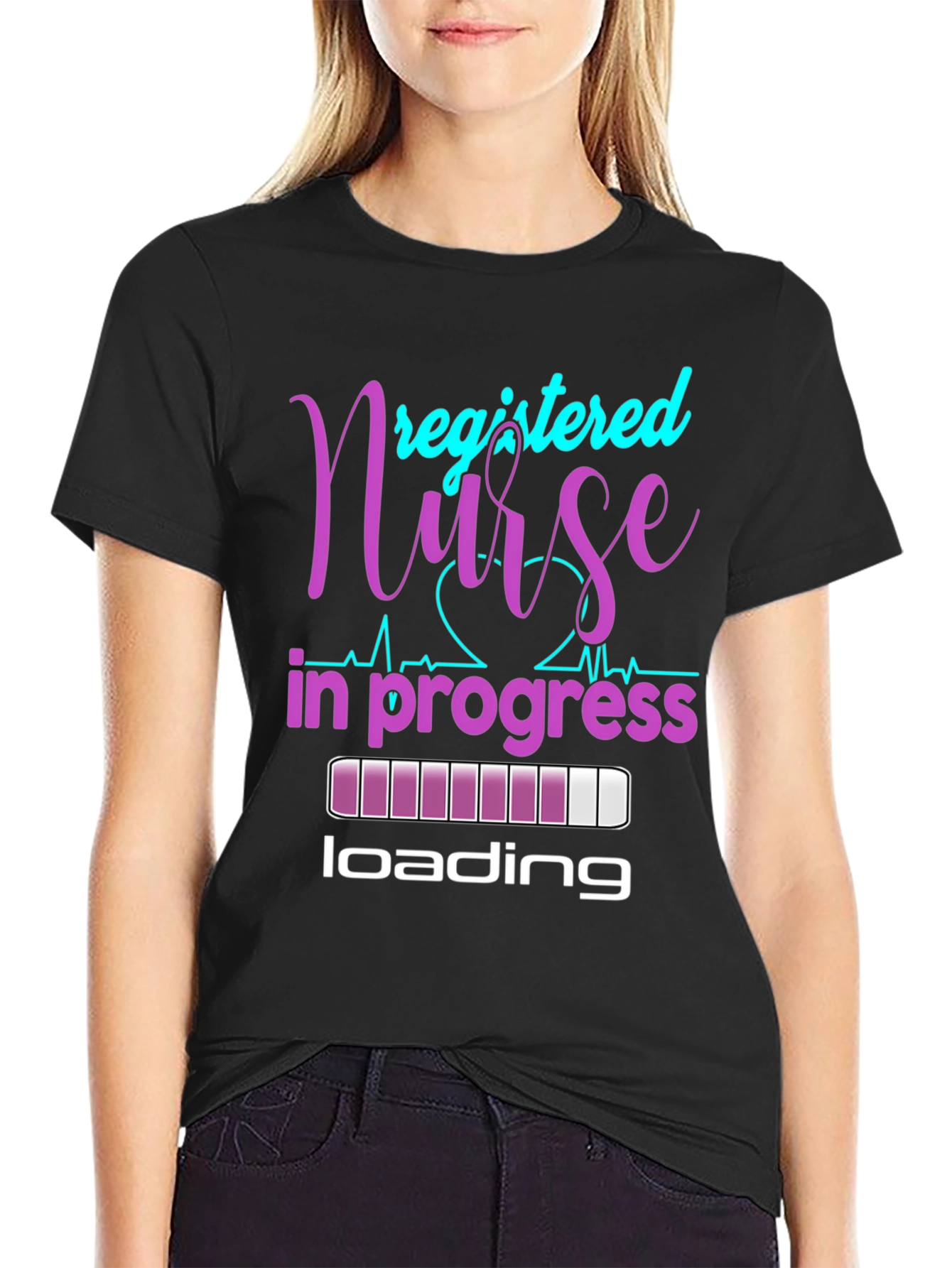 Registered Nurse In Progress Black T-Shirt
