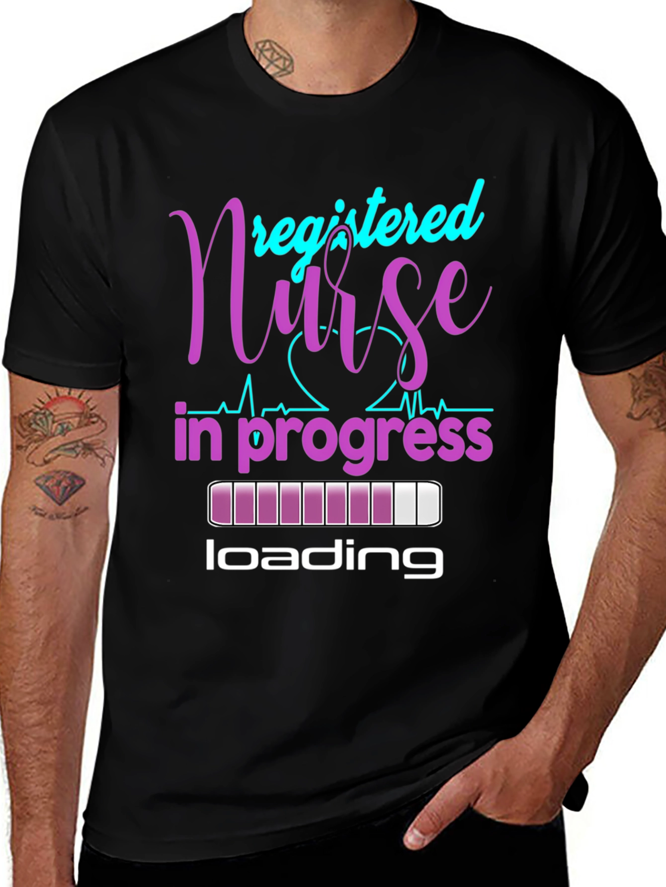 Registered Nurse In Progress Black T-Shirt