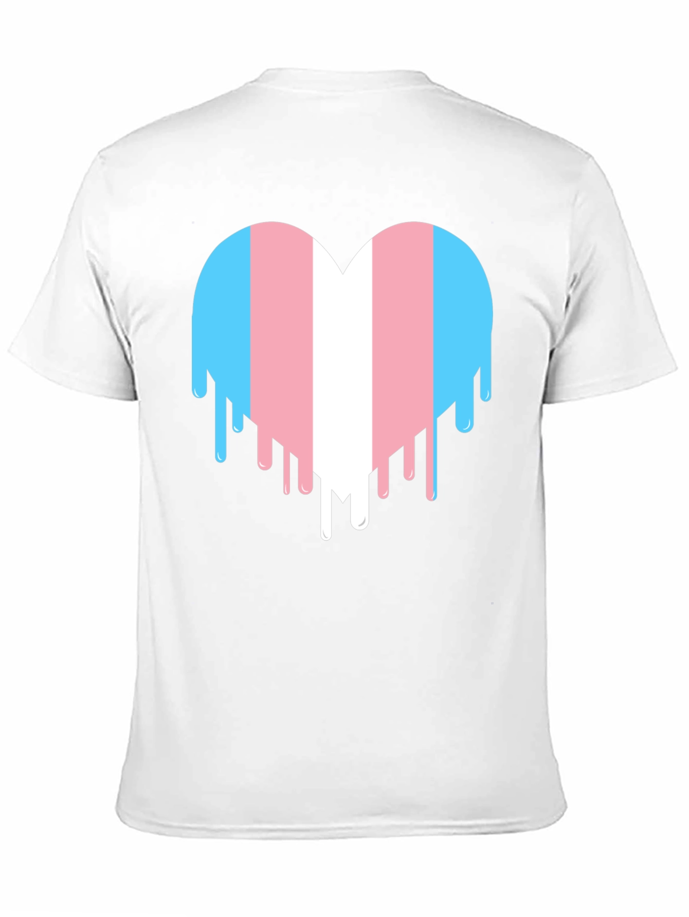 Transgender Pride Heart Drip Graphic T-Shirt