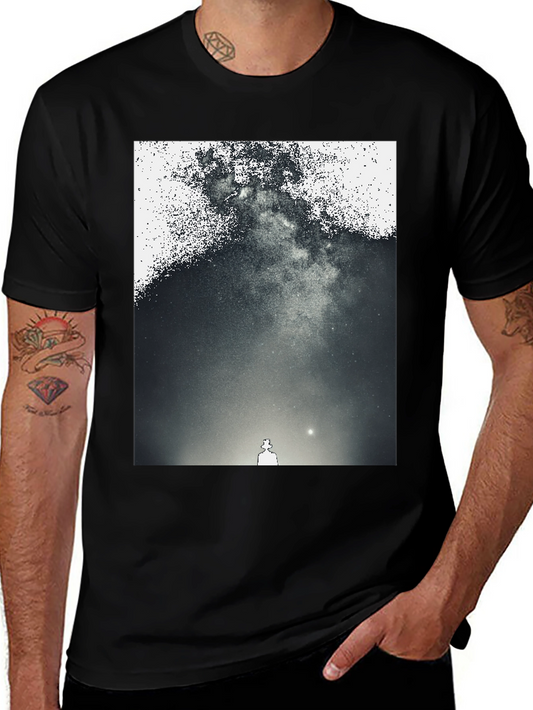 Galaxy Print Black T-Shirt