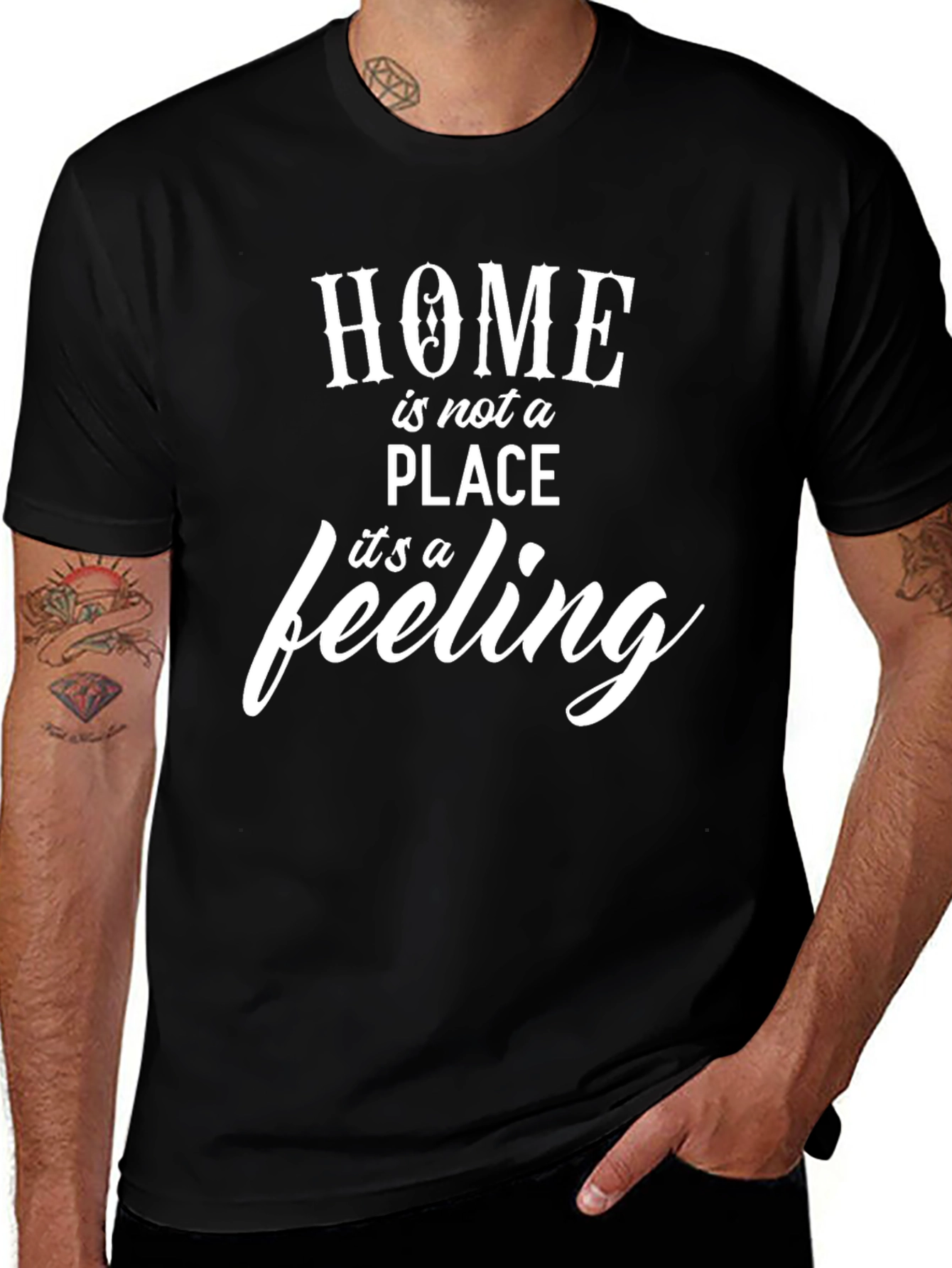 Home is a Feeling Graphic Tee - Black