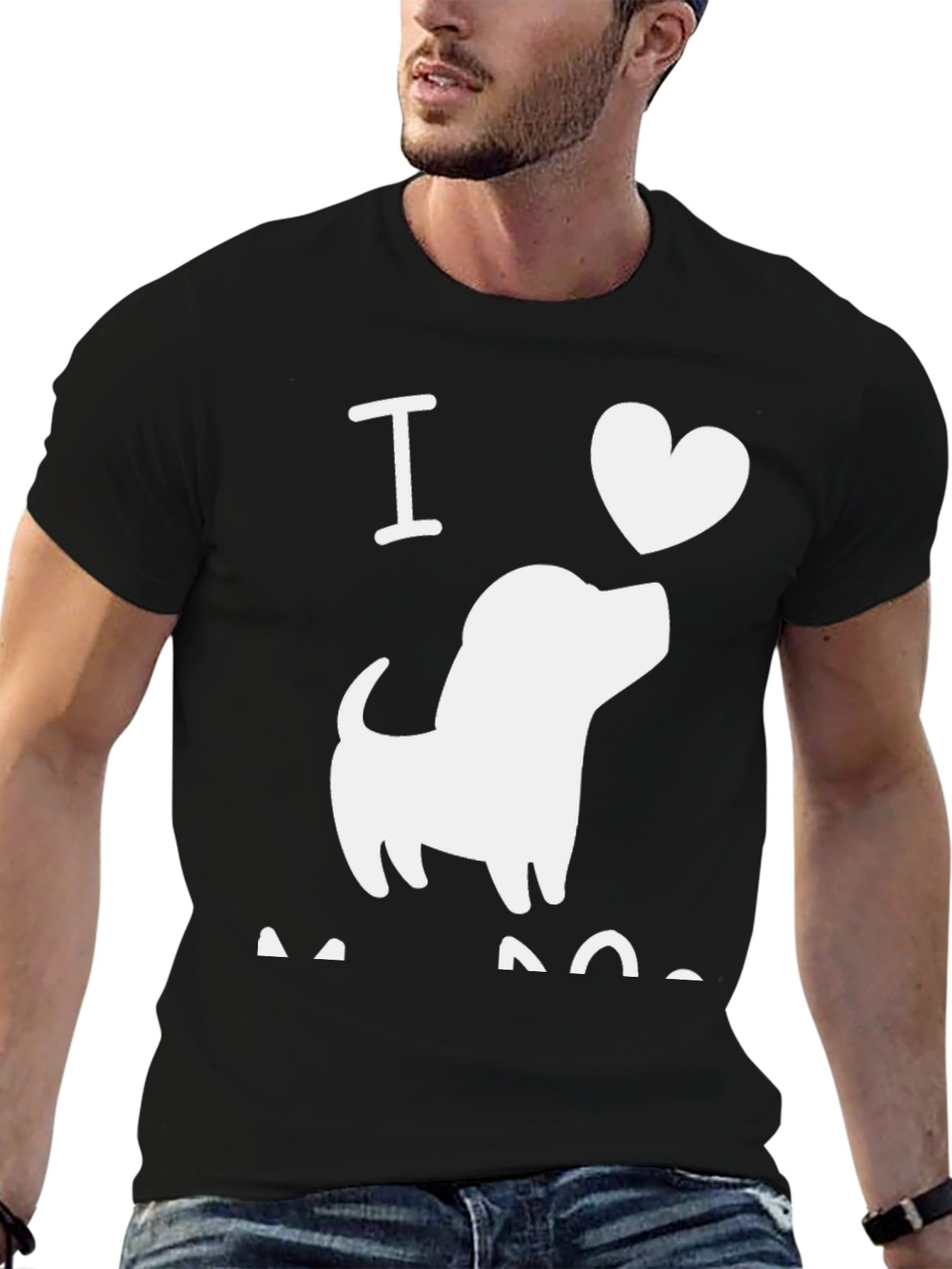I Love Dogs T-Shirt | Casual Black Tee