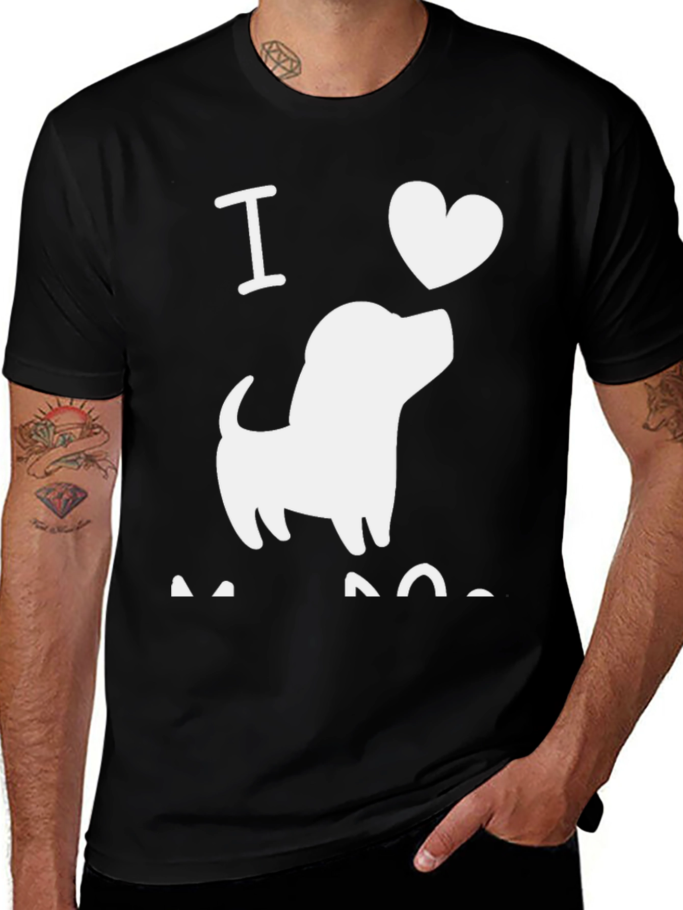 I Love Dogs T-Shirt | Casual Black Tee