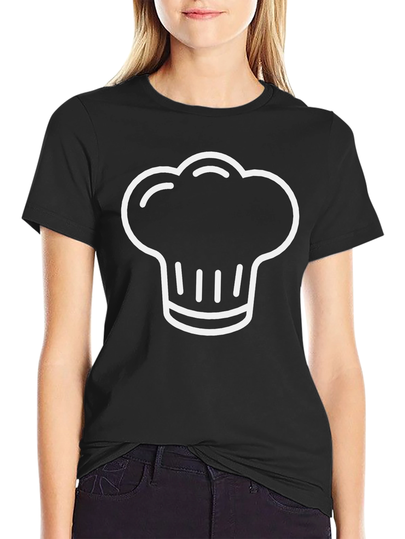 Chef Hat Graphic Tee - Black Cotton T-Shirt