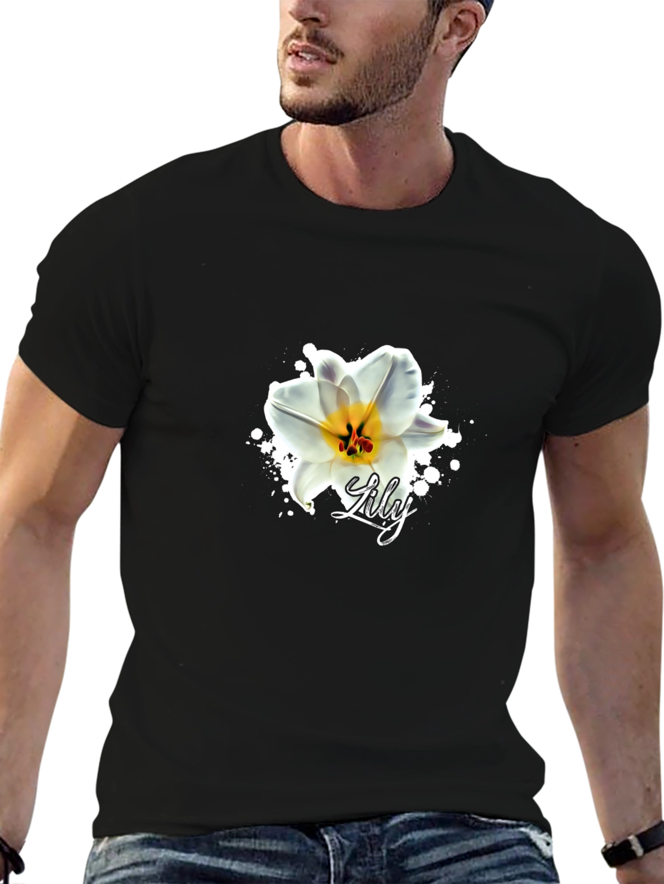 Lily Flower Graphic Print T-Shirt