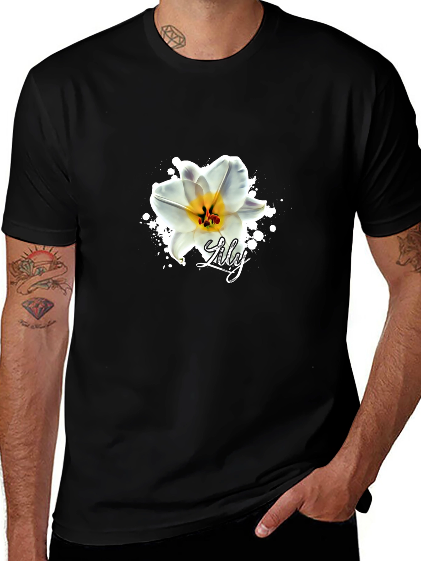 Lily Flower Graphic Print T-Shirt
