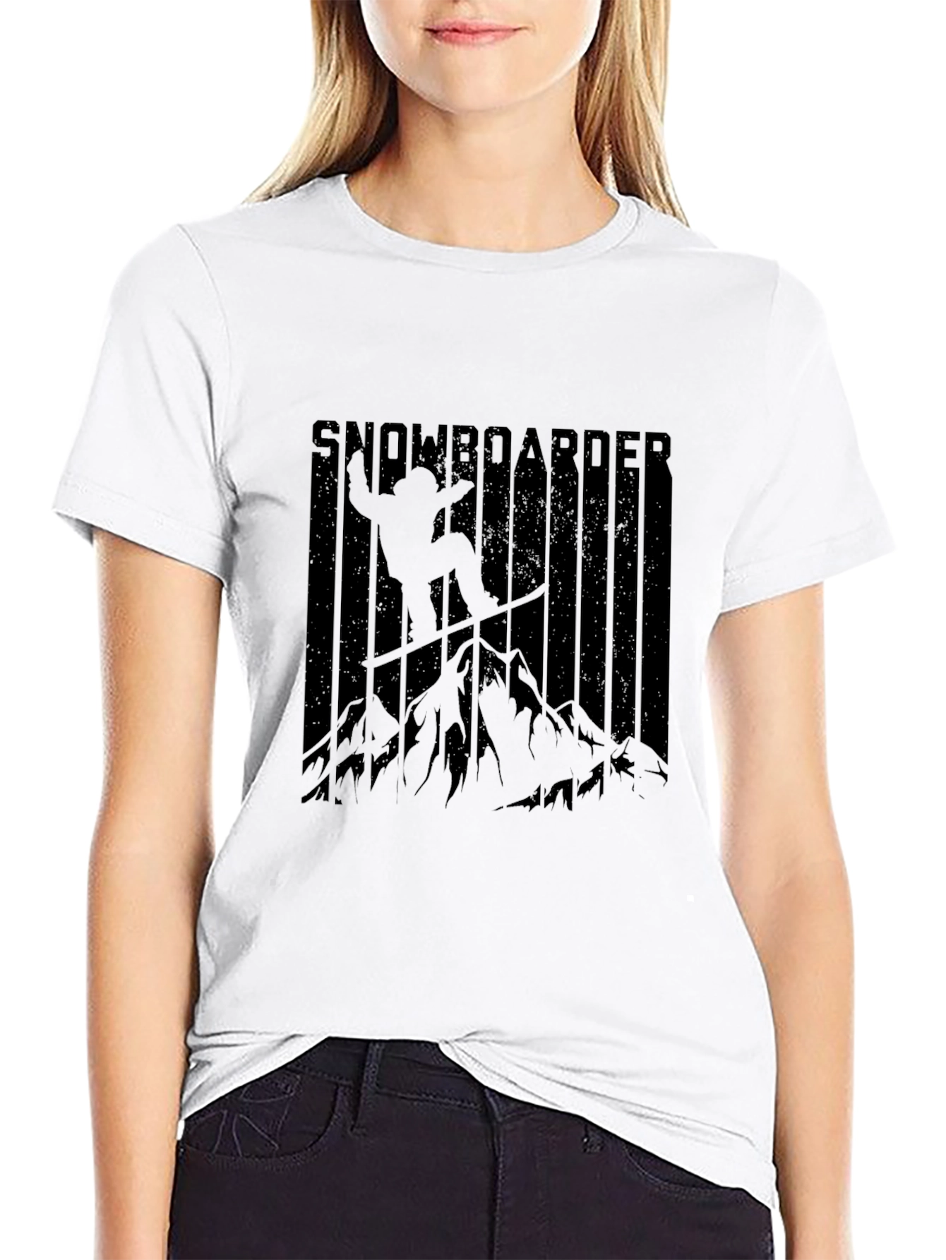 Snowboarder Graphic Black T-Shirt