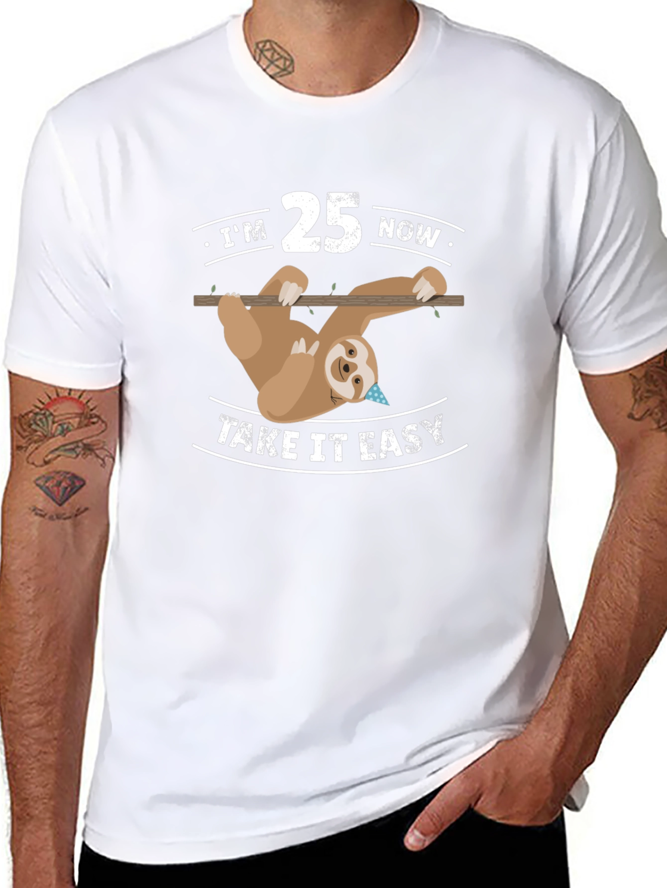 Im 25 Now Take It Easy Sloth Tee
