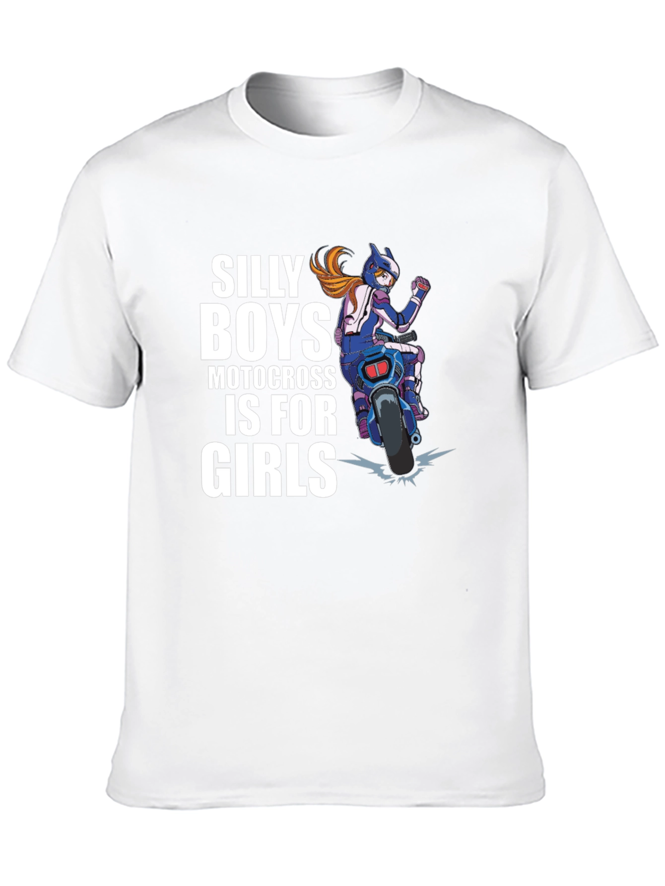 Silly Boys Motocross is for Girls Black T-Shirt