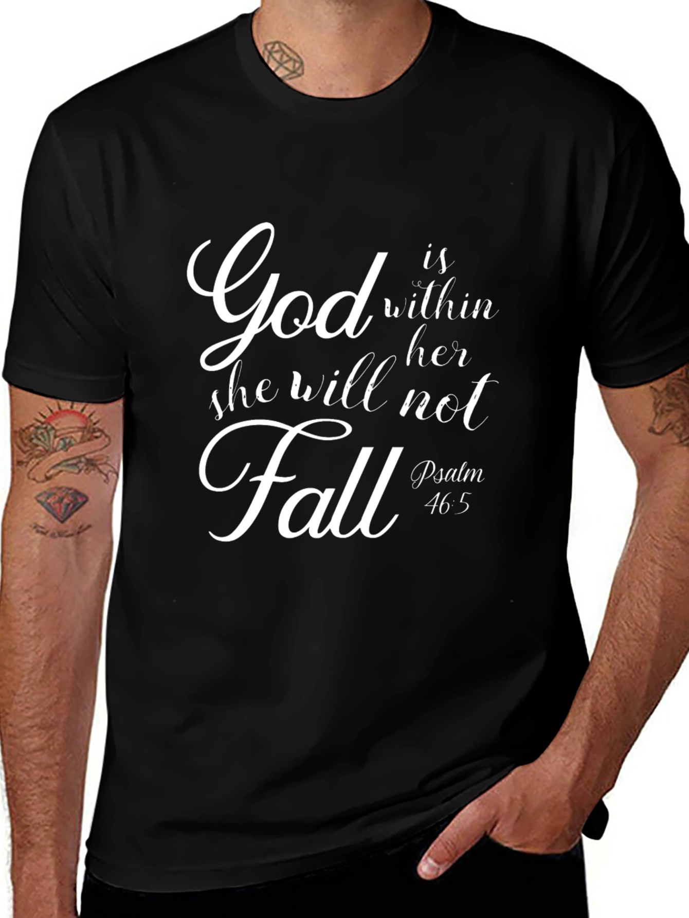 God Within Her T-Shirt Psalm 46:5 Black