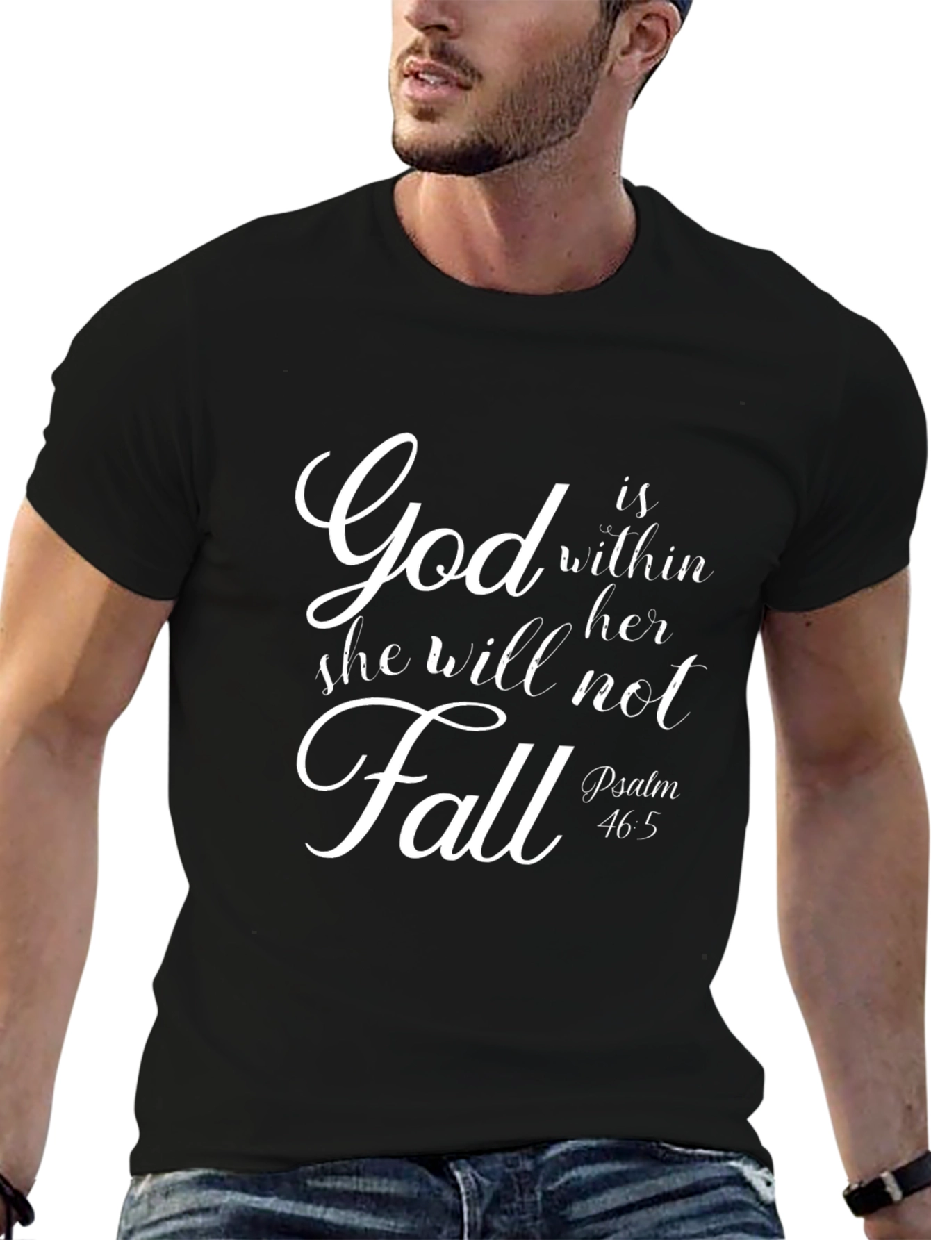 God Within Her T-Shirt Psalm 46:5 Black