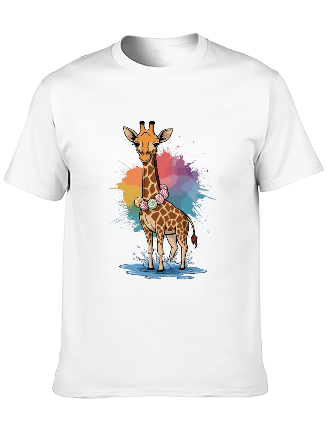Giraffe Candy Lei T-Shirt - Fun Animal Tee