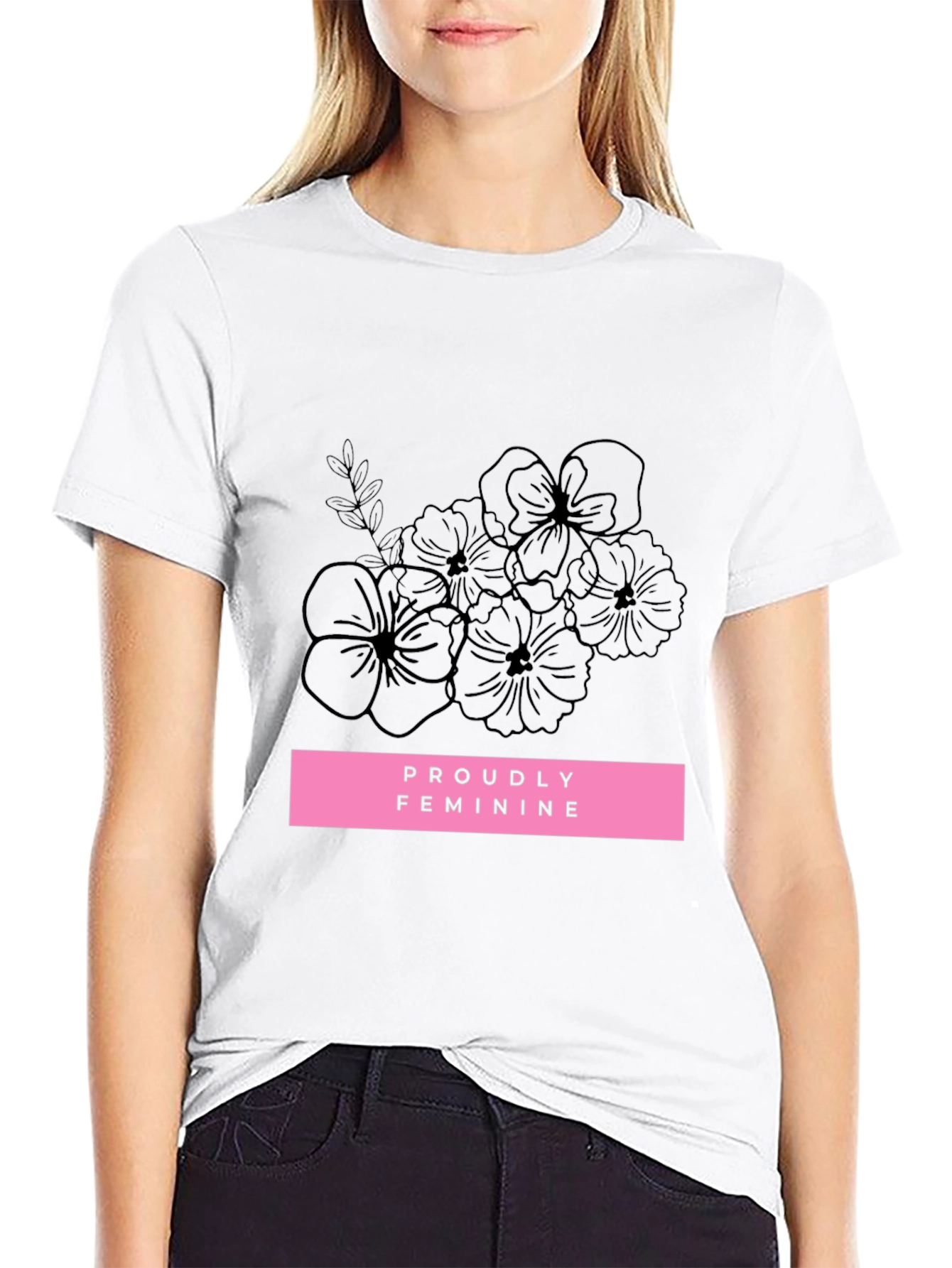 Proudly Feminine Graphic Tee - Black Unisex T-Shirt