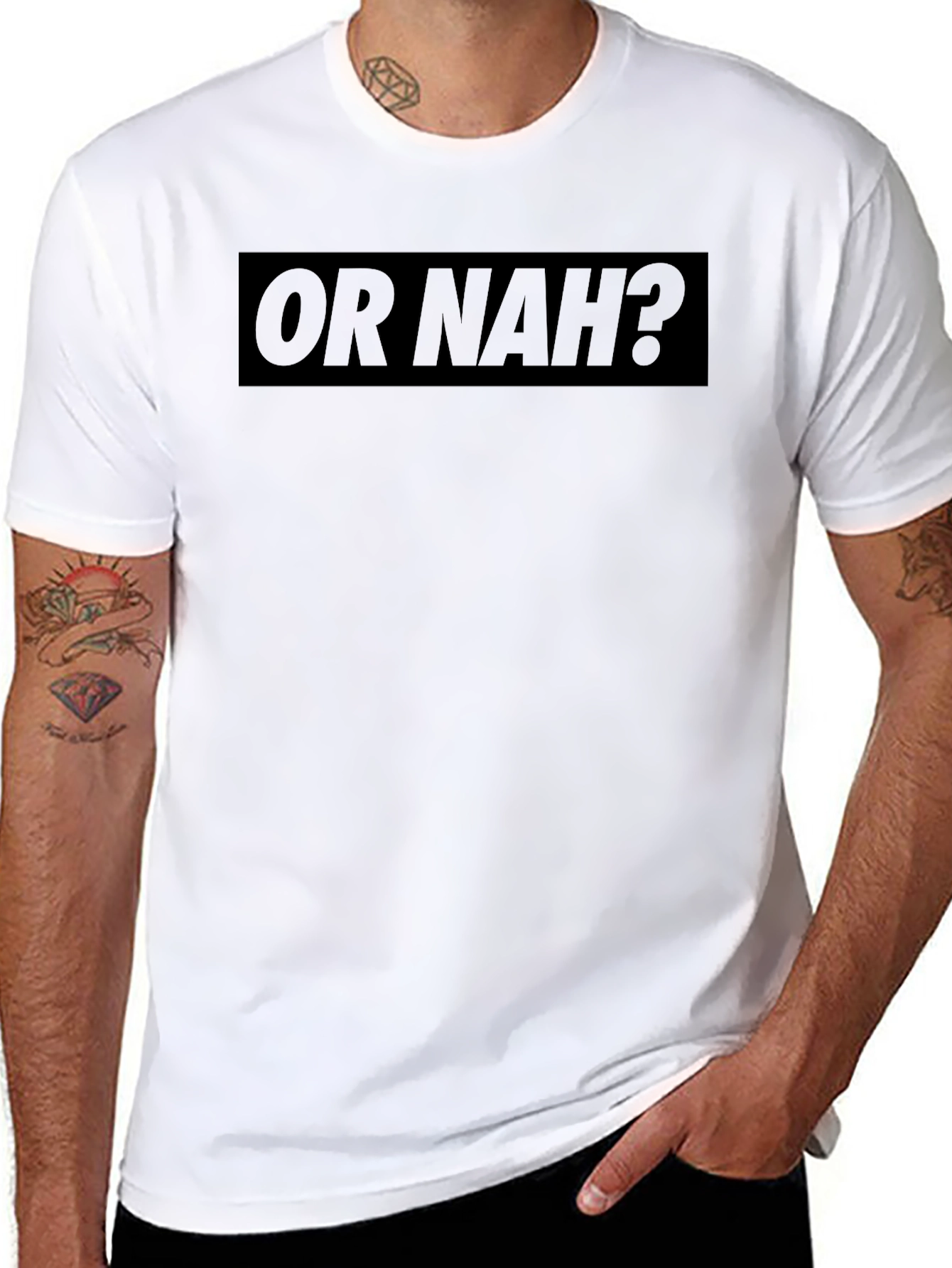 Or Nah? Graphic Print Mens Black T-Shirt