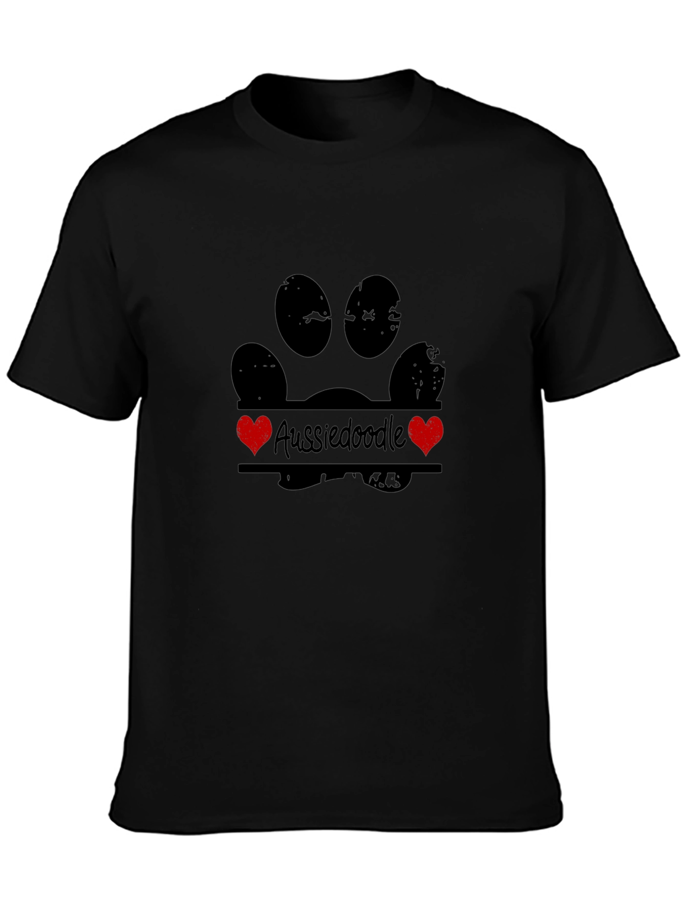 Aussiedoodle Dog Paw Print T-Shirt