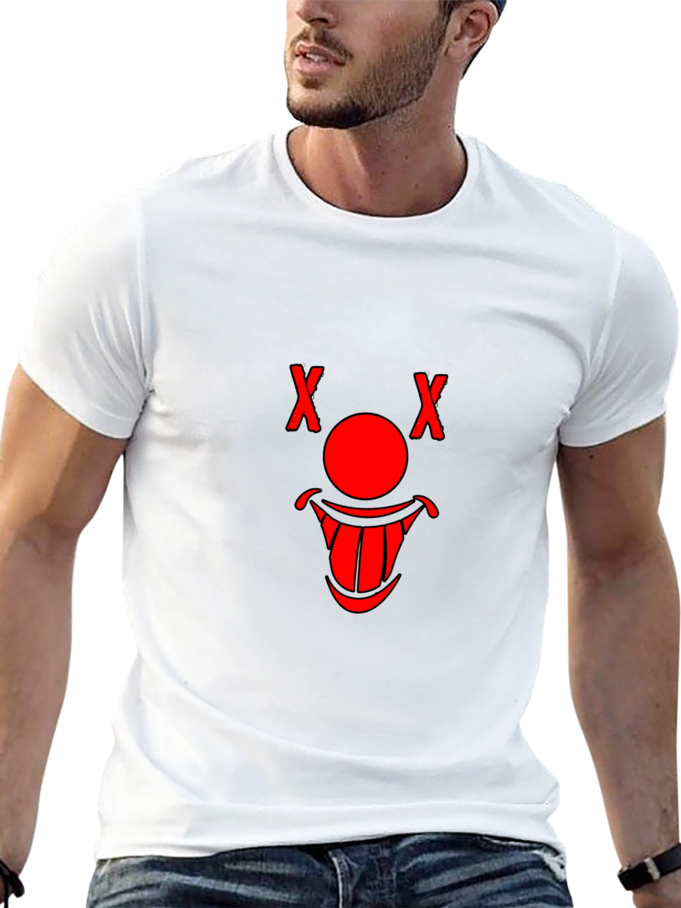 Creepy Clown Face Graphic T-Shirt - Black