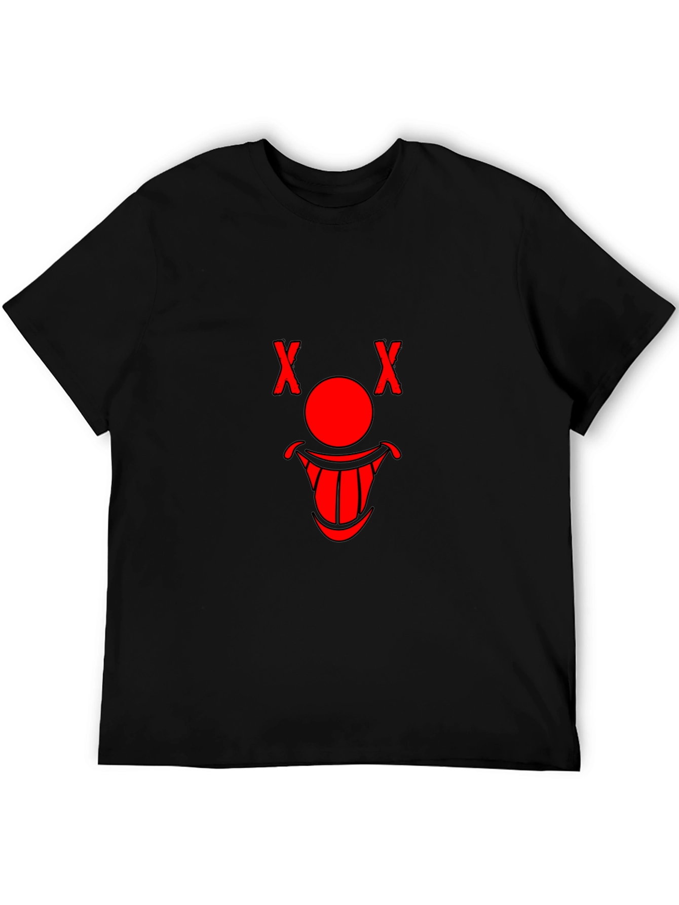 Creepy Clown Face Graphic T-Shirt - Black