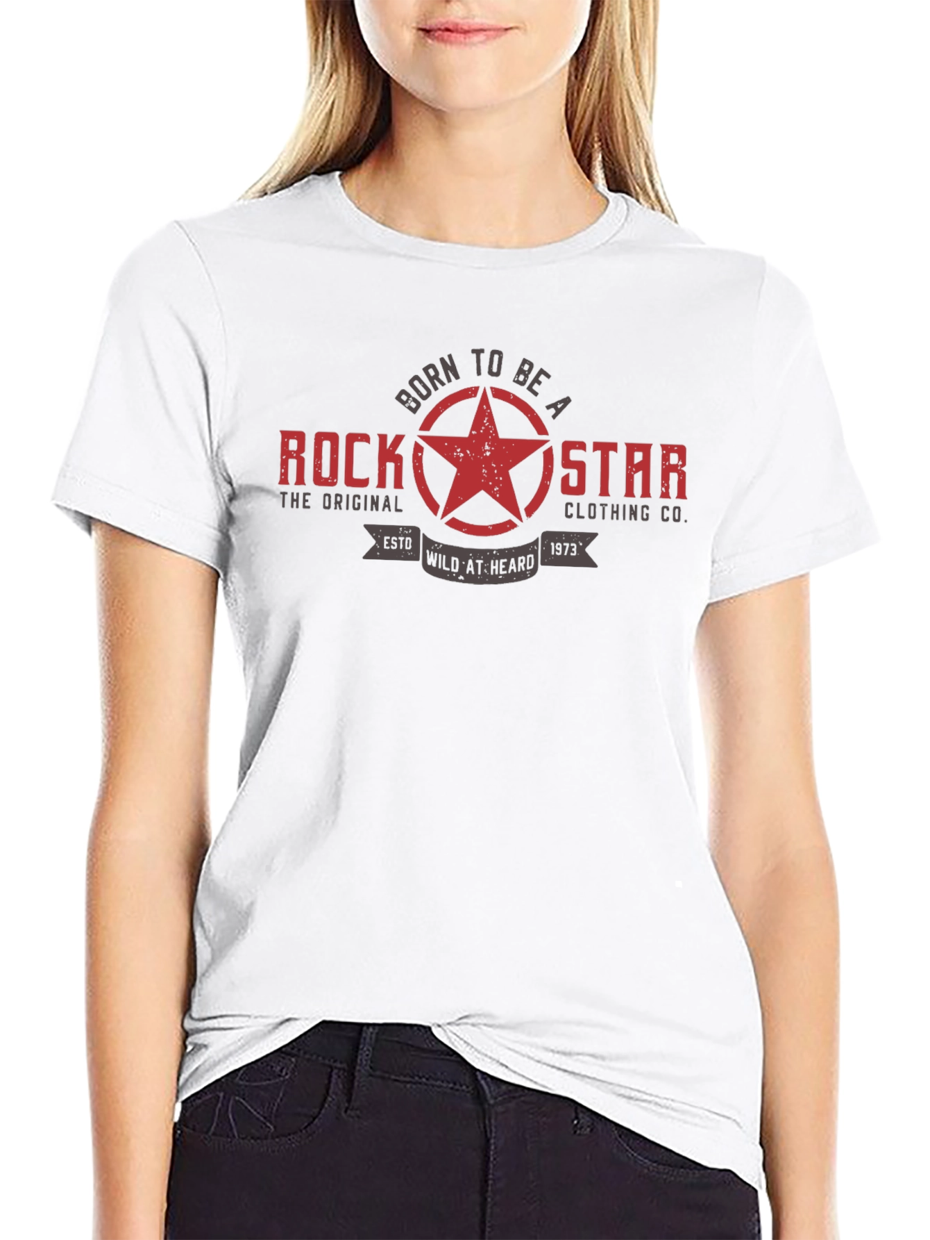 Born To Be A Rockstar Black Graphic T-Shirt