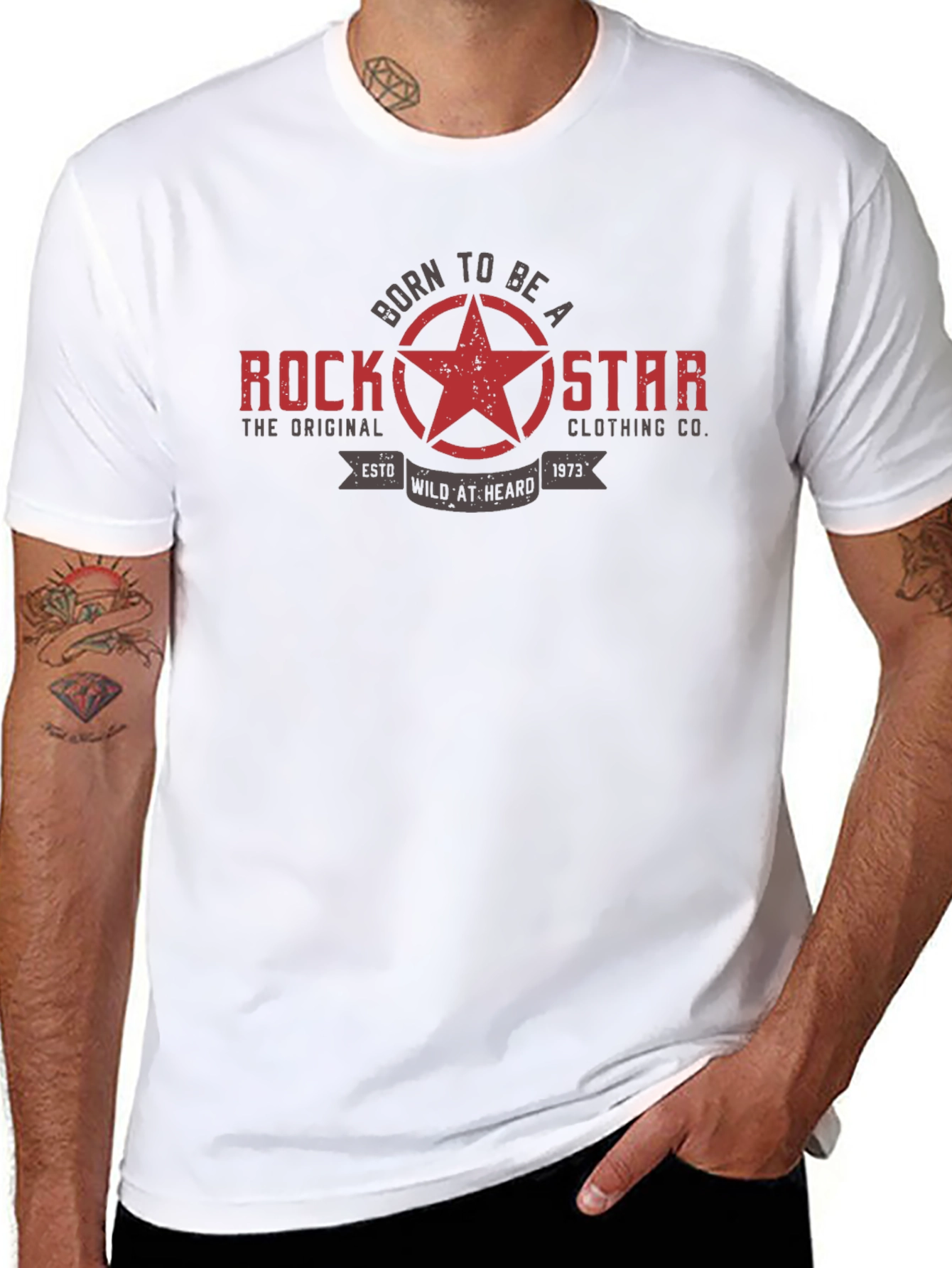 Born To Be A Rockstar Black Graphic T-Shirt