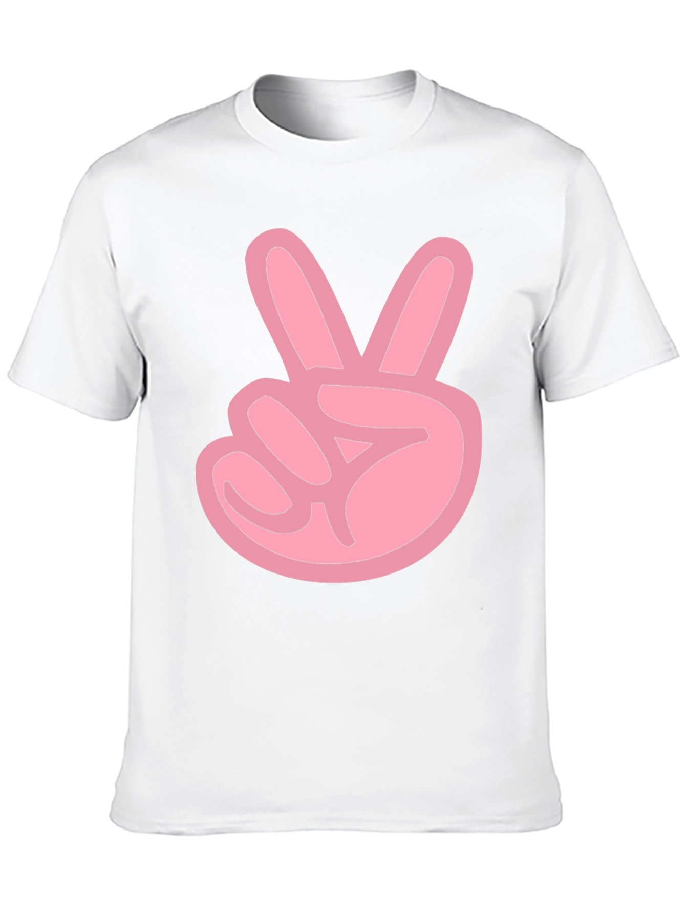 Pink Peace Sign Black T-Shirt