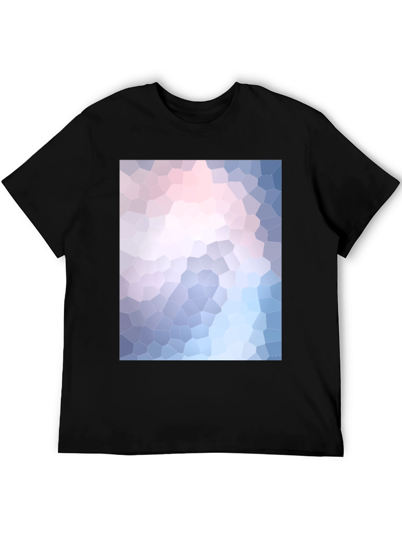 Abstract Mosaic Print Black T-Shirt