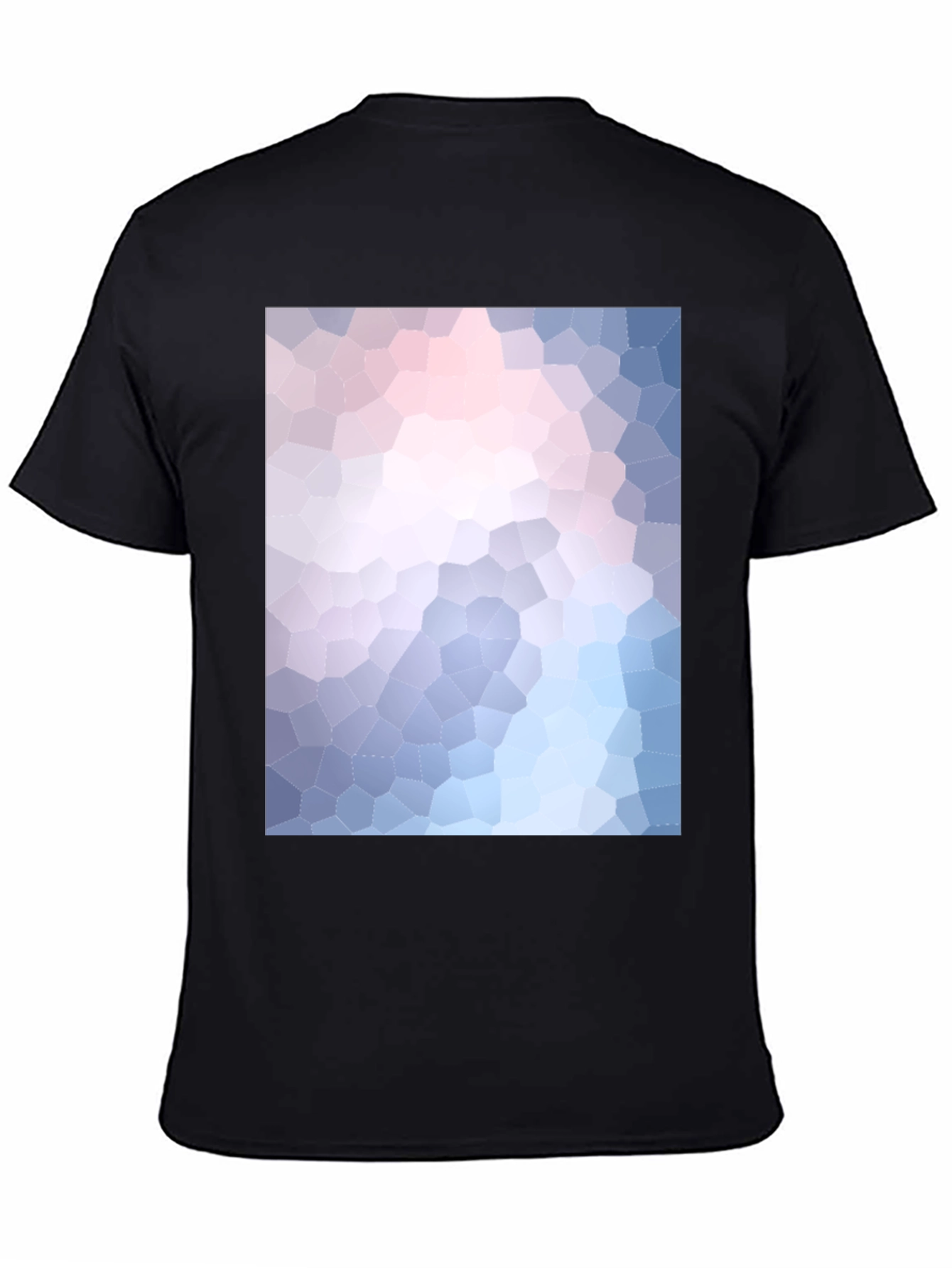 Abstract Mosaic Print Black T-Shirt