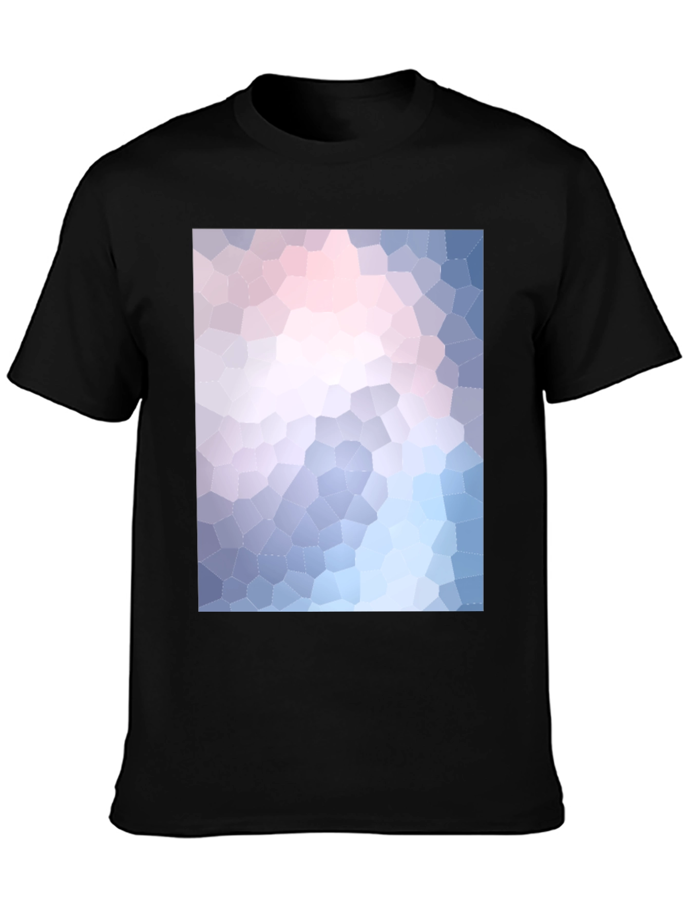 Abstract Mosaic Print Black T-Shirt