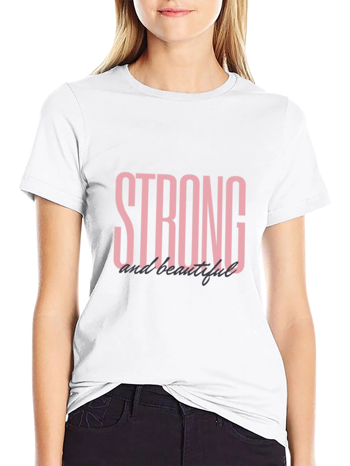 Strong and Beautiful Black Graphic T-Shirt