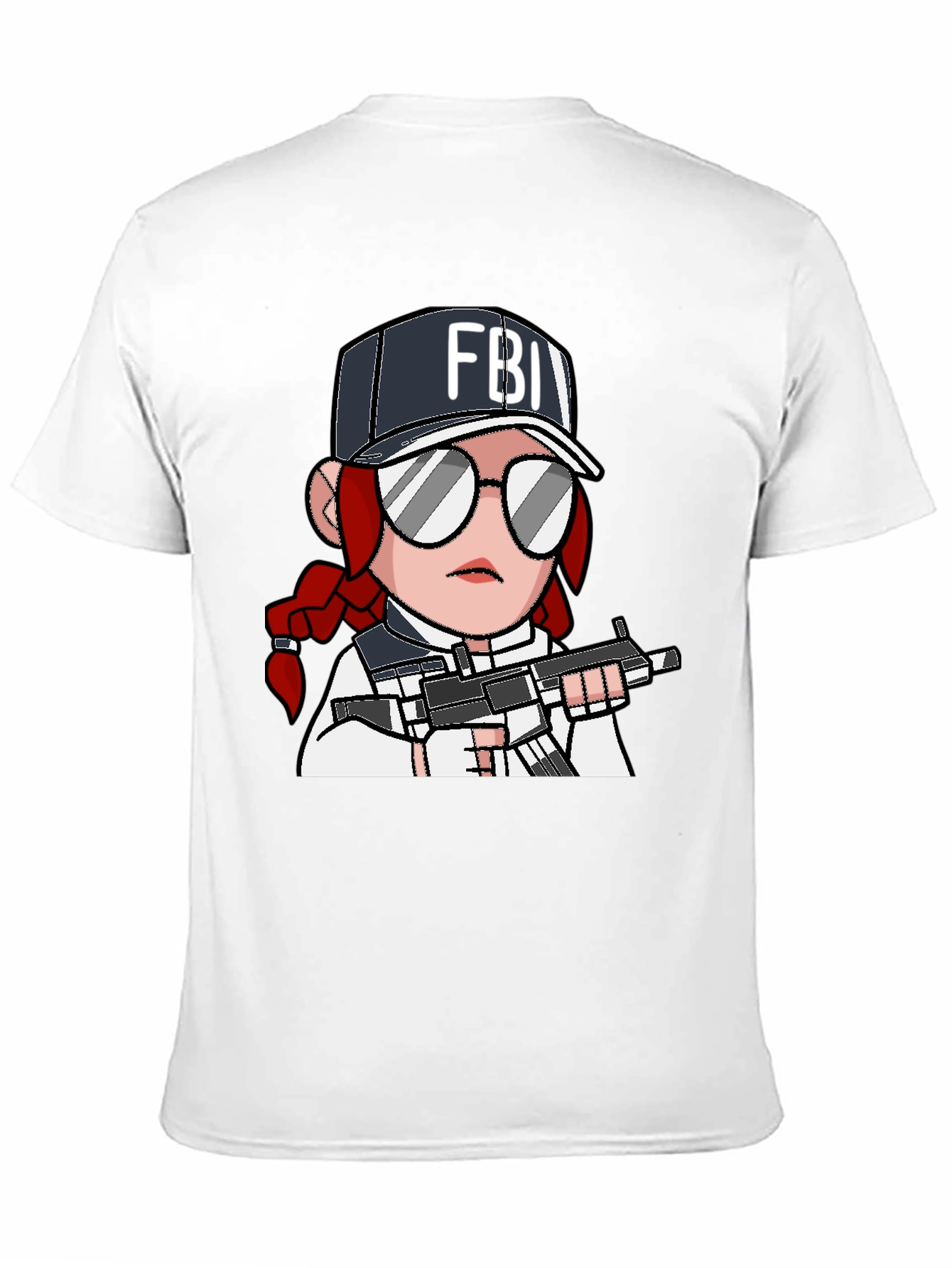 FBI Agent Cartoon Graphic T-Shirt