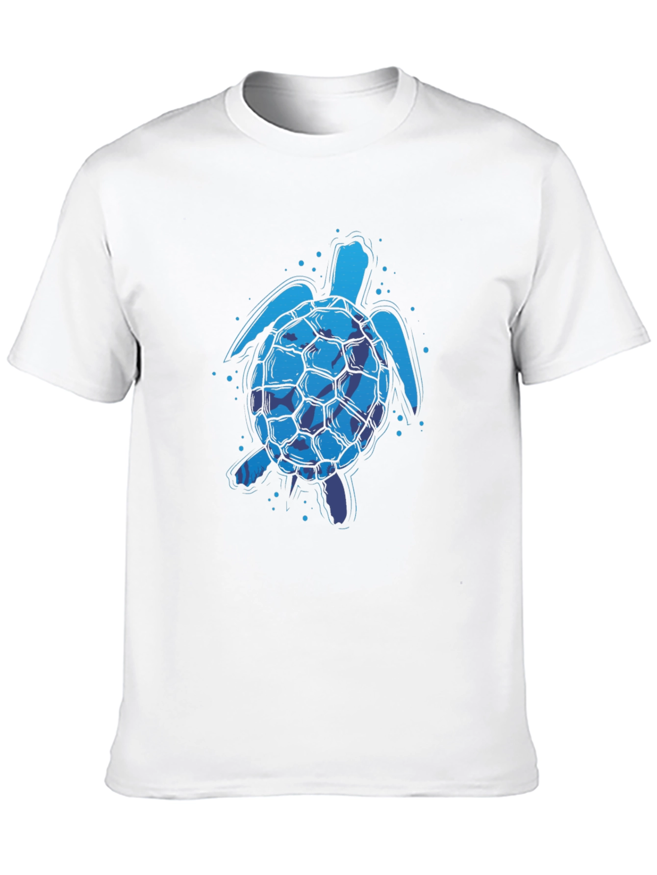 Blue Turtle Graphic Print Crew Neck T-Shirt