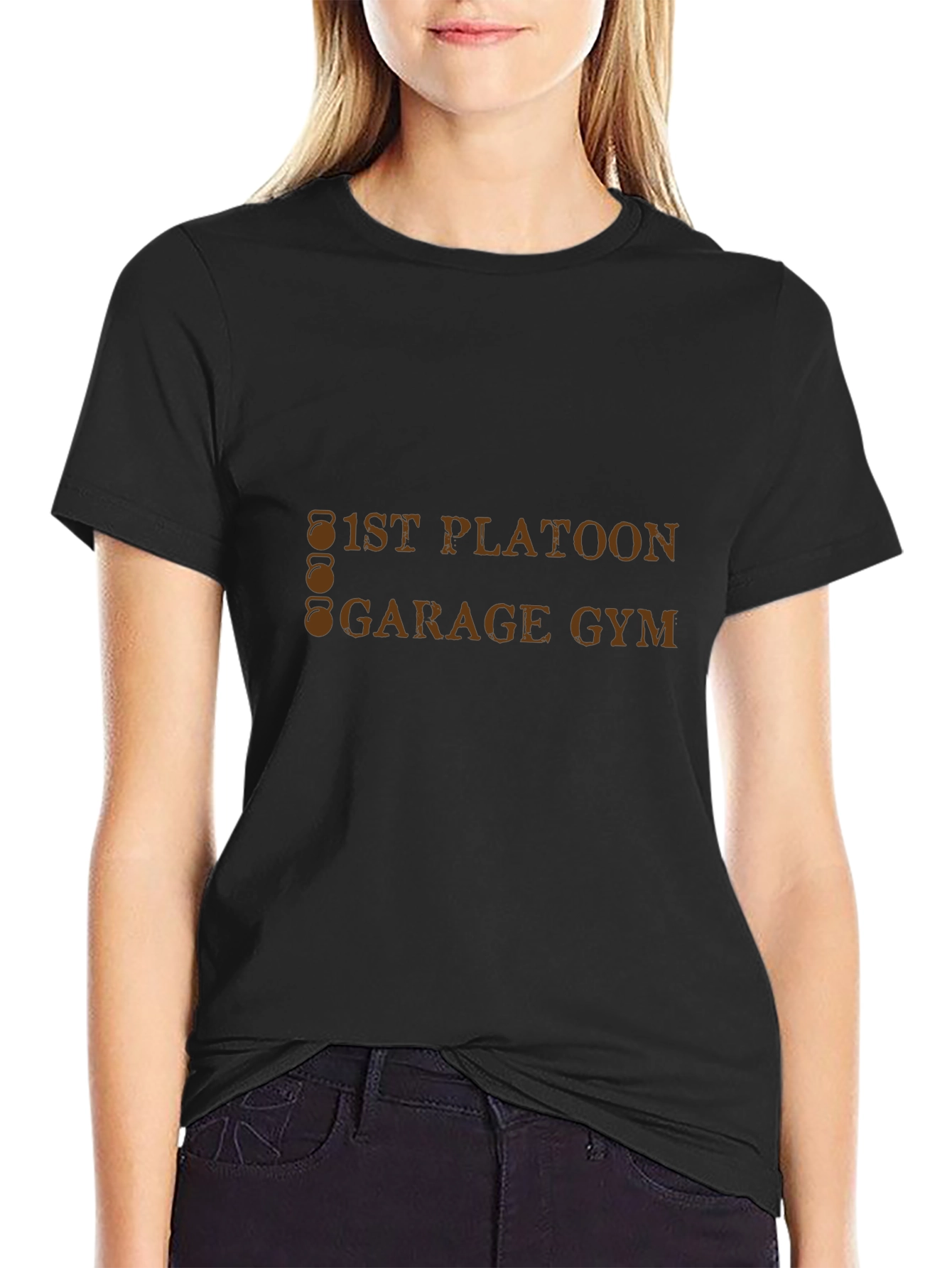 1st Platoon Garage Gym Black T-Shirt