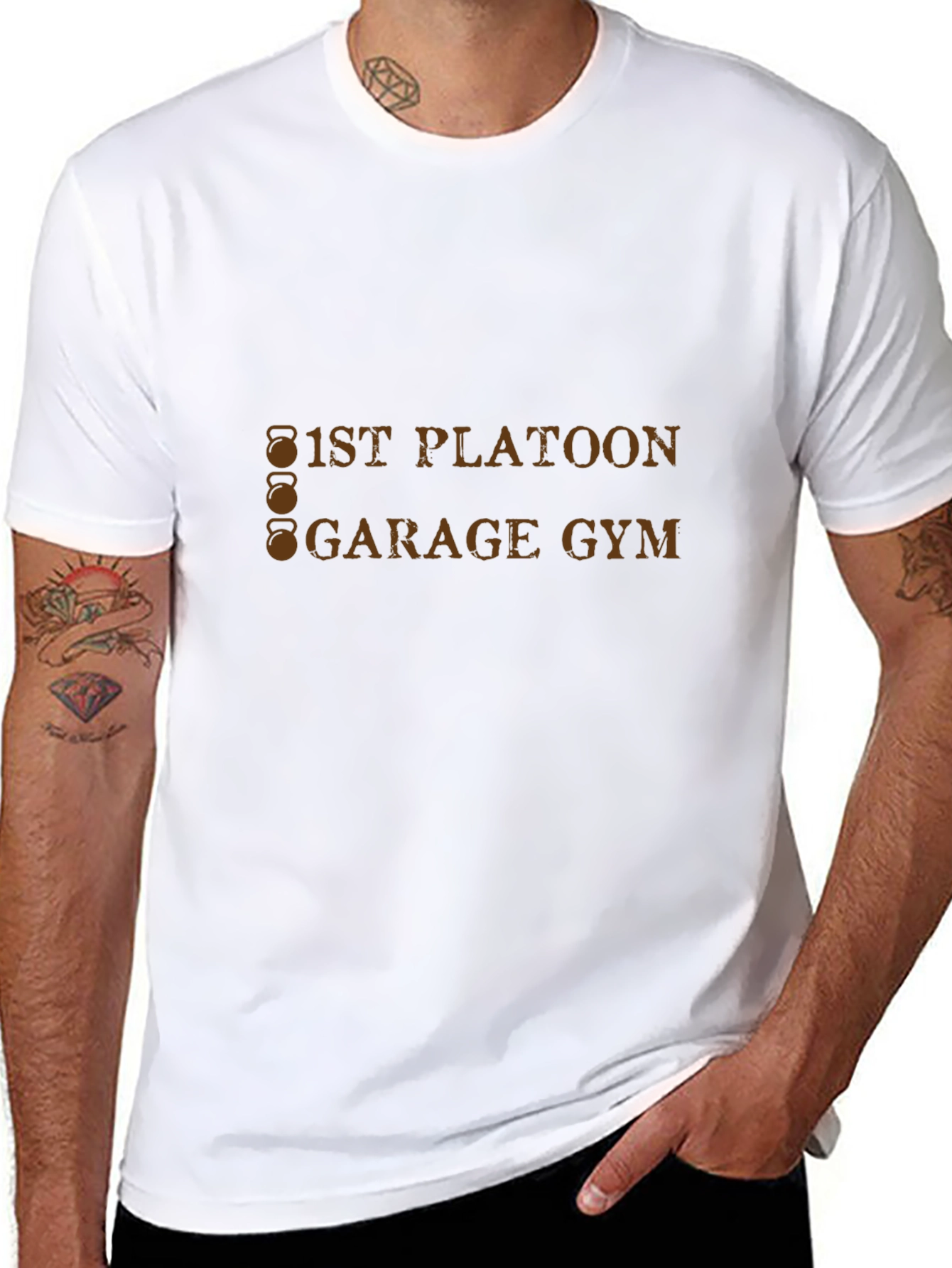1st Platoon Garage Gym Black T-Shirt
