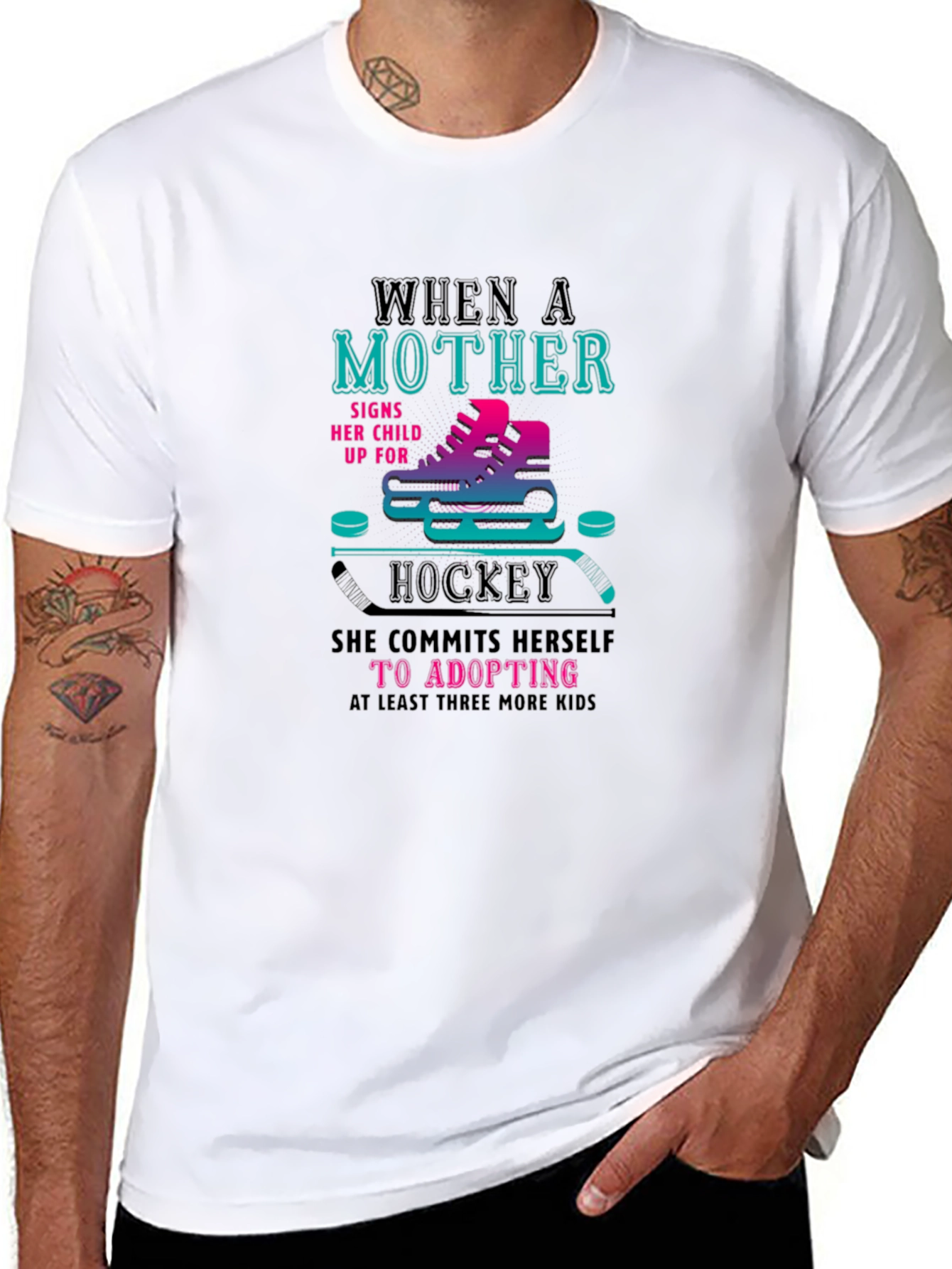 Hockey Mom Tee: Adopt More Kids