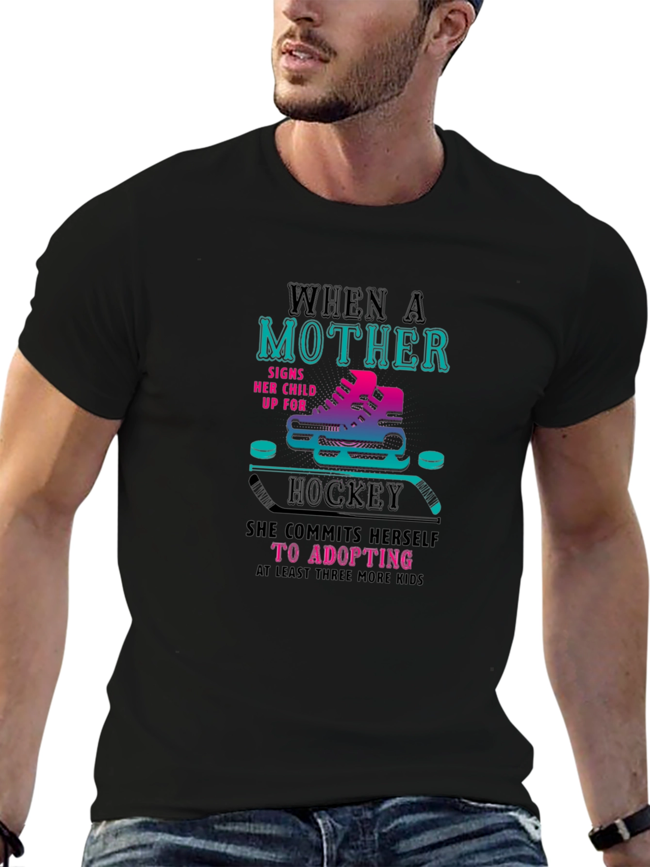 Hockey Mom Tee: Adopt More Kids