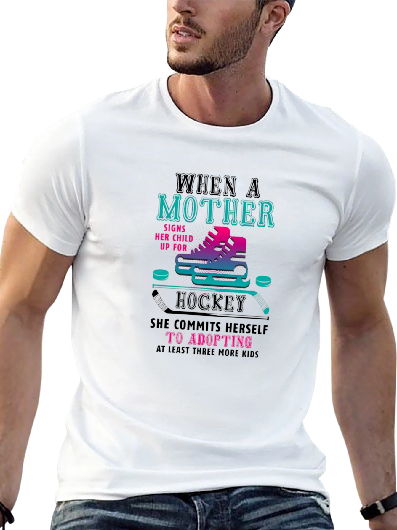 Hockey Mom Tee: Adopt More Kids