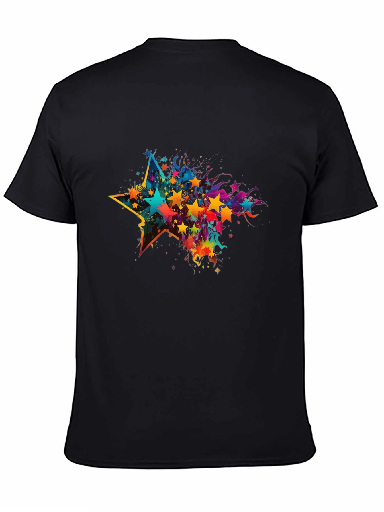 Star Splash Mens Black T-Shirt